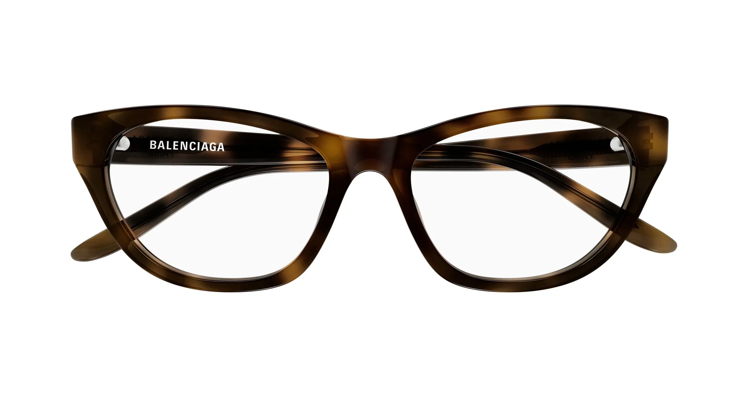 Balenciaga BB0500O 003 Montature da vista Acetato Havana Trasparente Cat Eye - immagine 2