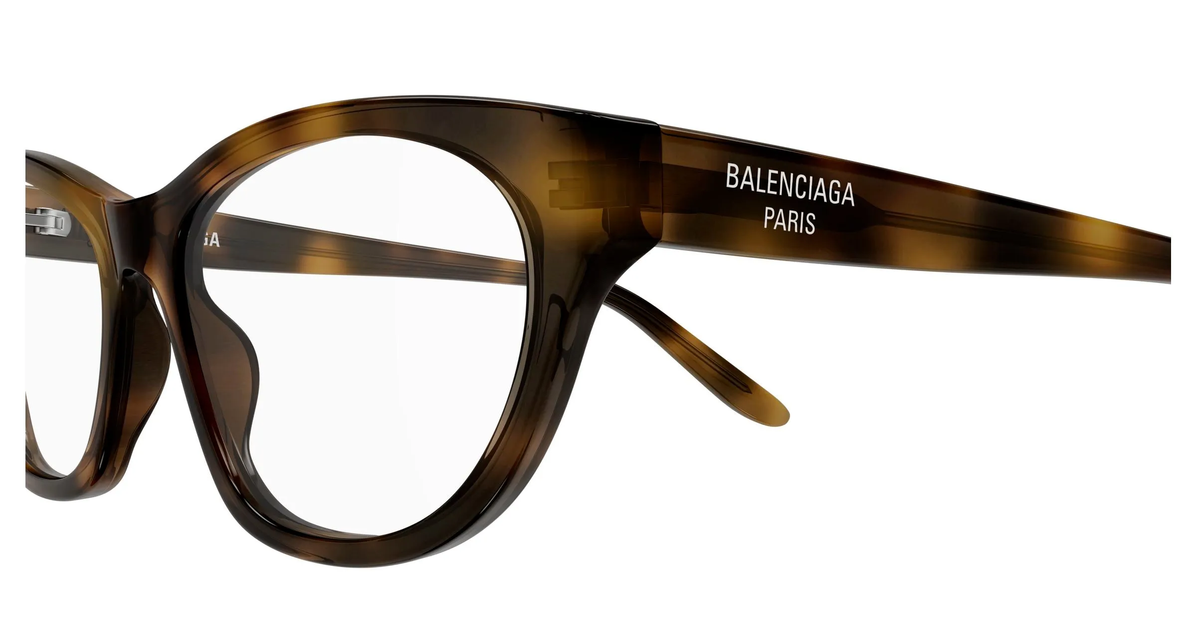 Balenciaga BB0500O 003 Montature da vista Acetato Havana Trasparente Cat Eye - immagine 3