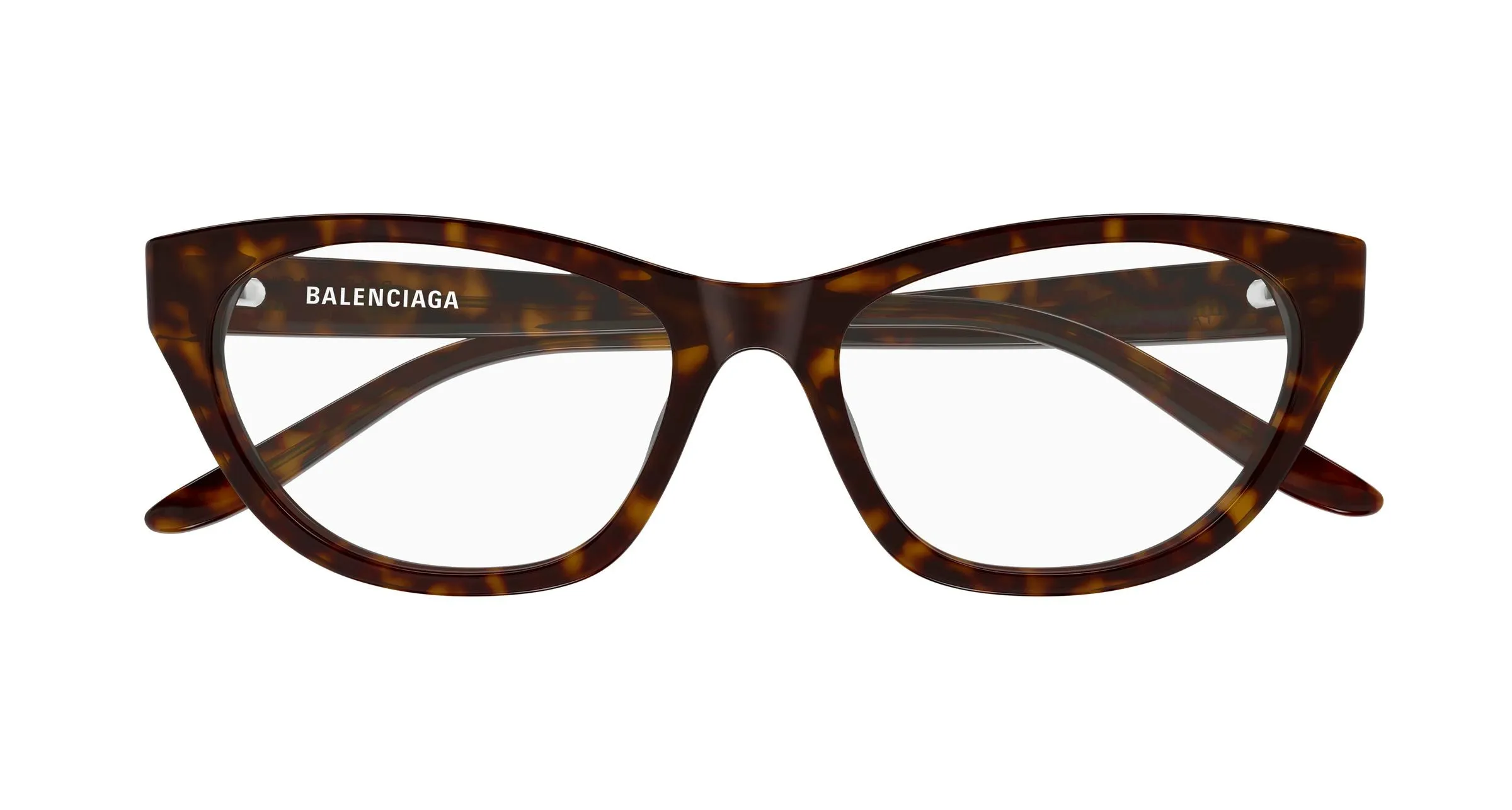 Balenciaga BB0500O 002 Montature da vista Acetato Havana Trasparente Cat Eye - immagine 2