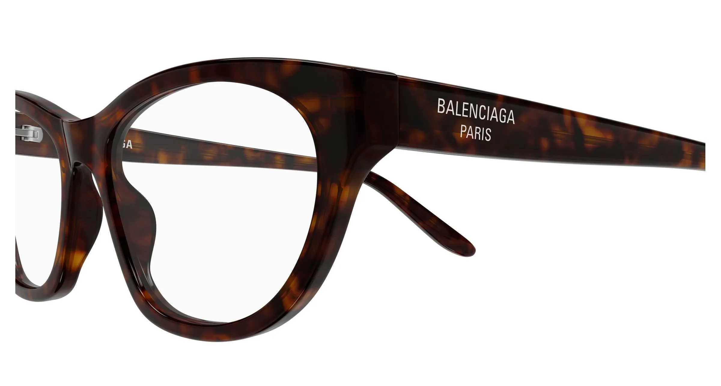 Balenciaga BB0500O 002 Montature da vista Acetato Havana Trasparente Cat Eye - immagine 3