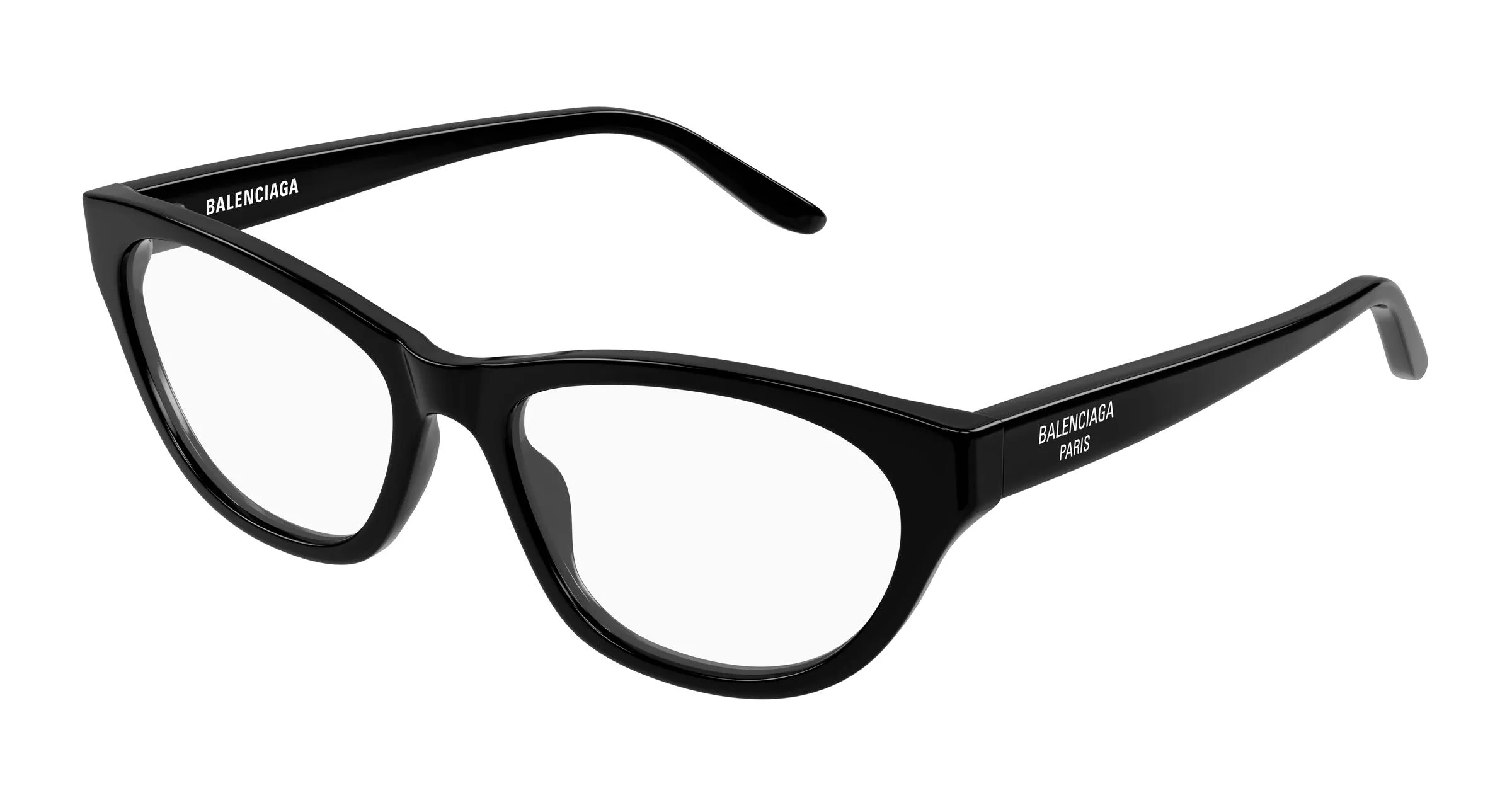Balenciaga BB0500O 001 Montature da vista Acetato Nero Trasparente Cat Eye - immagine 1