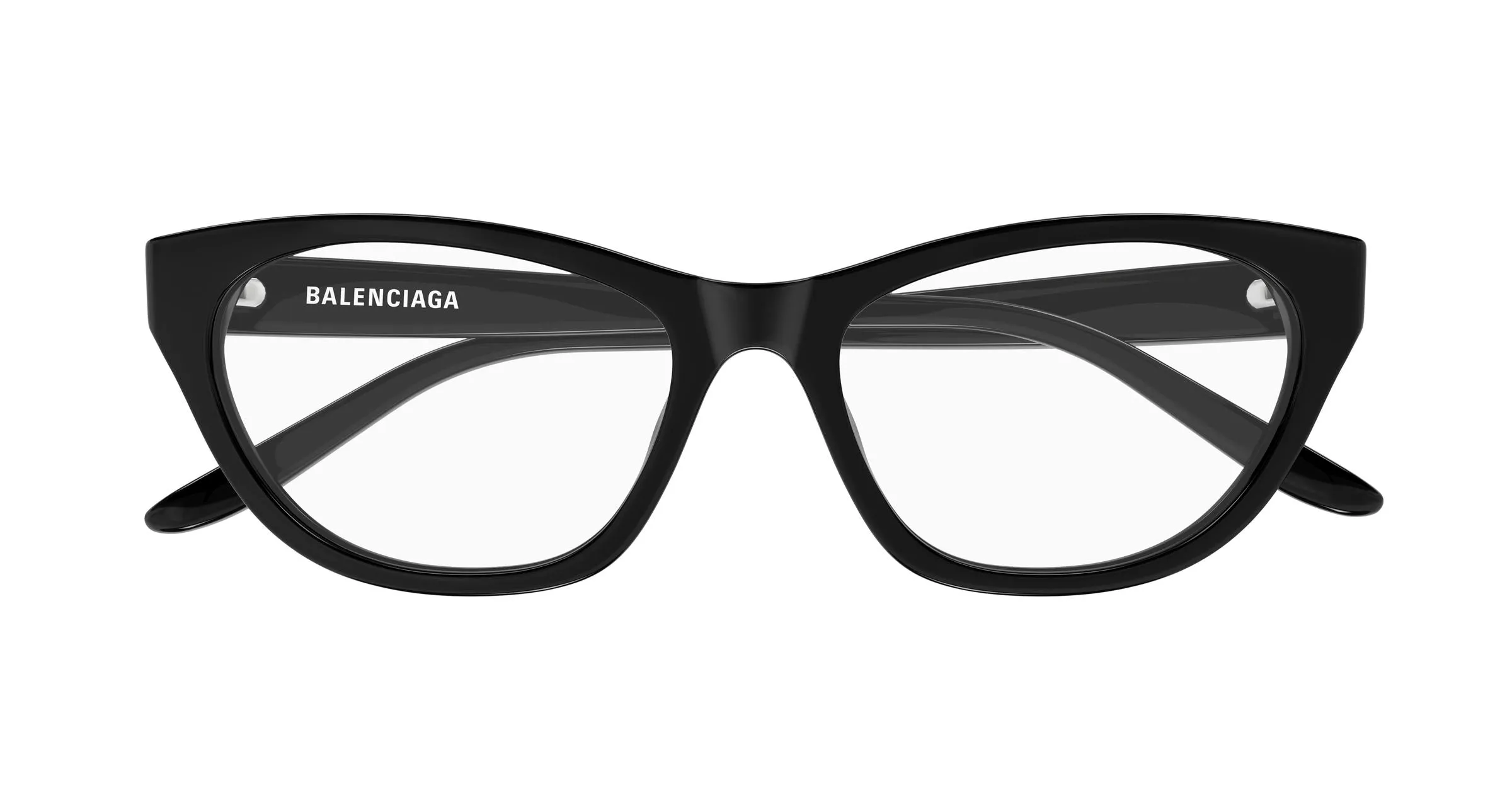 Balenciaga BB0500O 001 Montature da vista Acetato Nero Trasparente Cat Eye - immagine 2