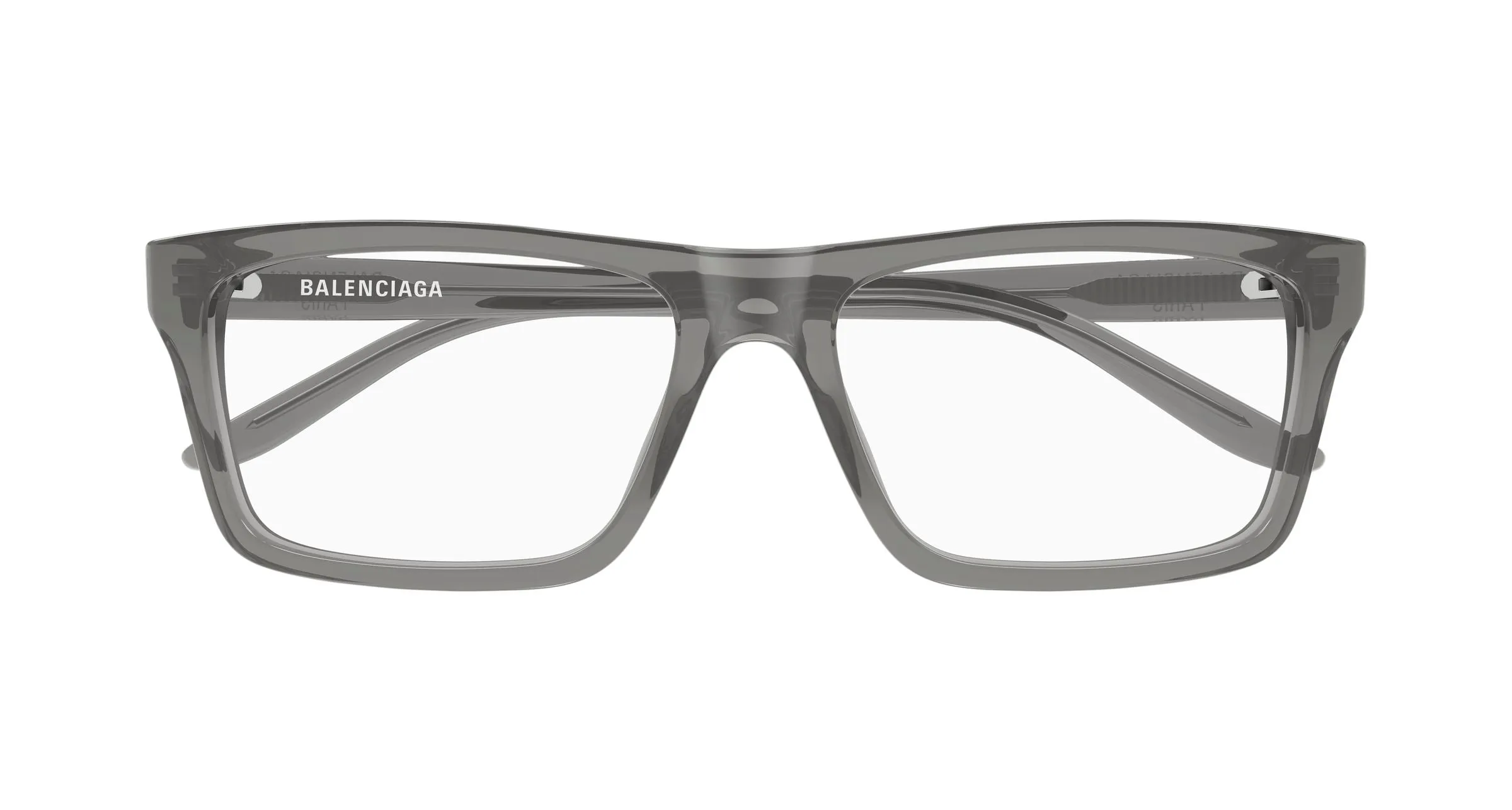 Balenciaga BB0499O 004 Montature da vista Acetato Grigio Trasparente Squadrata - immagine 2