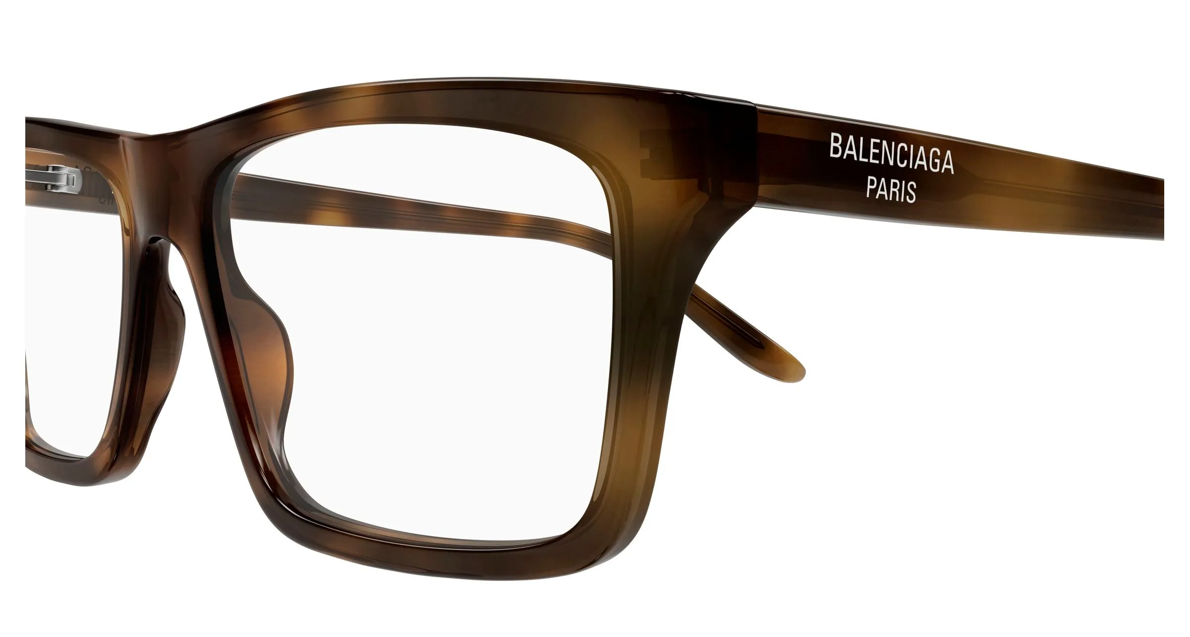 Balenciaga BB0499O 003 Montature da vista Acetato Havana Trasparente Squadrata - immagine 3