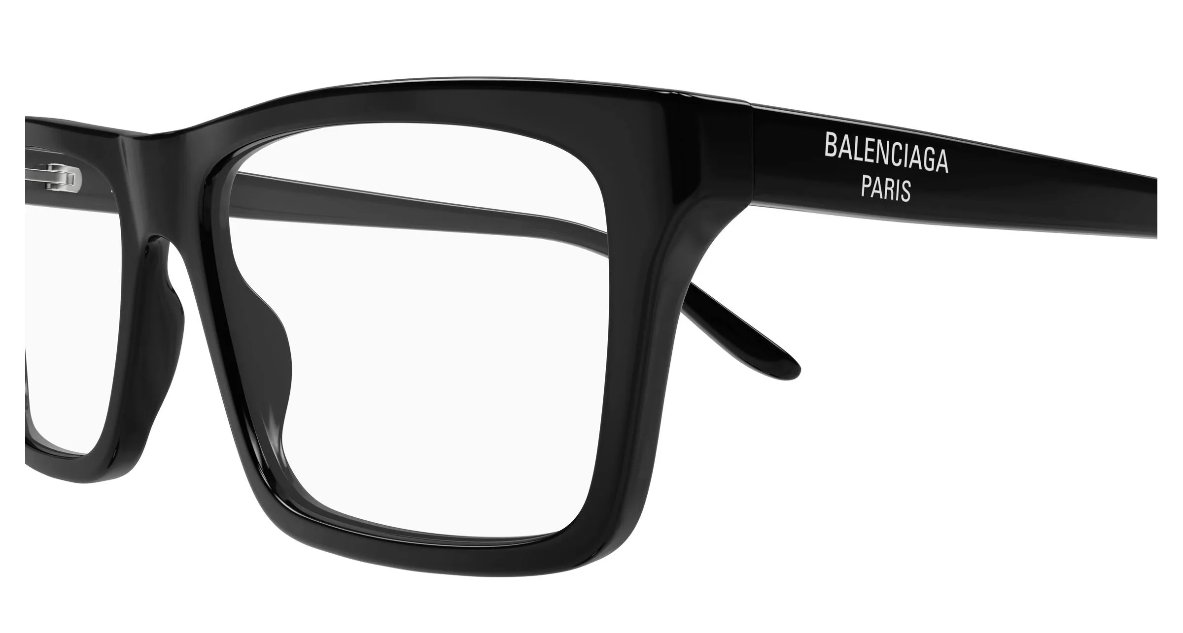 Balenciaga BB0499O 001 Montature da vista Acetato Nero Trasparente Squadrata - immagine 3