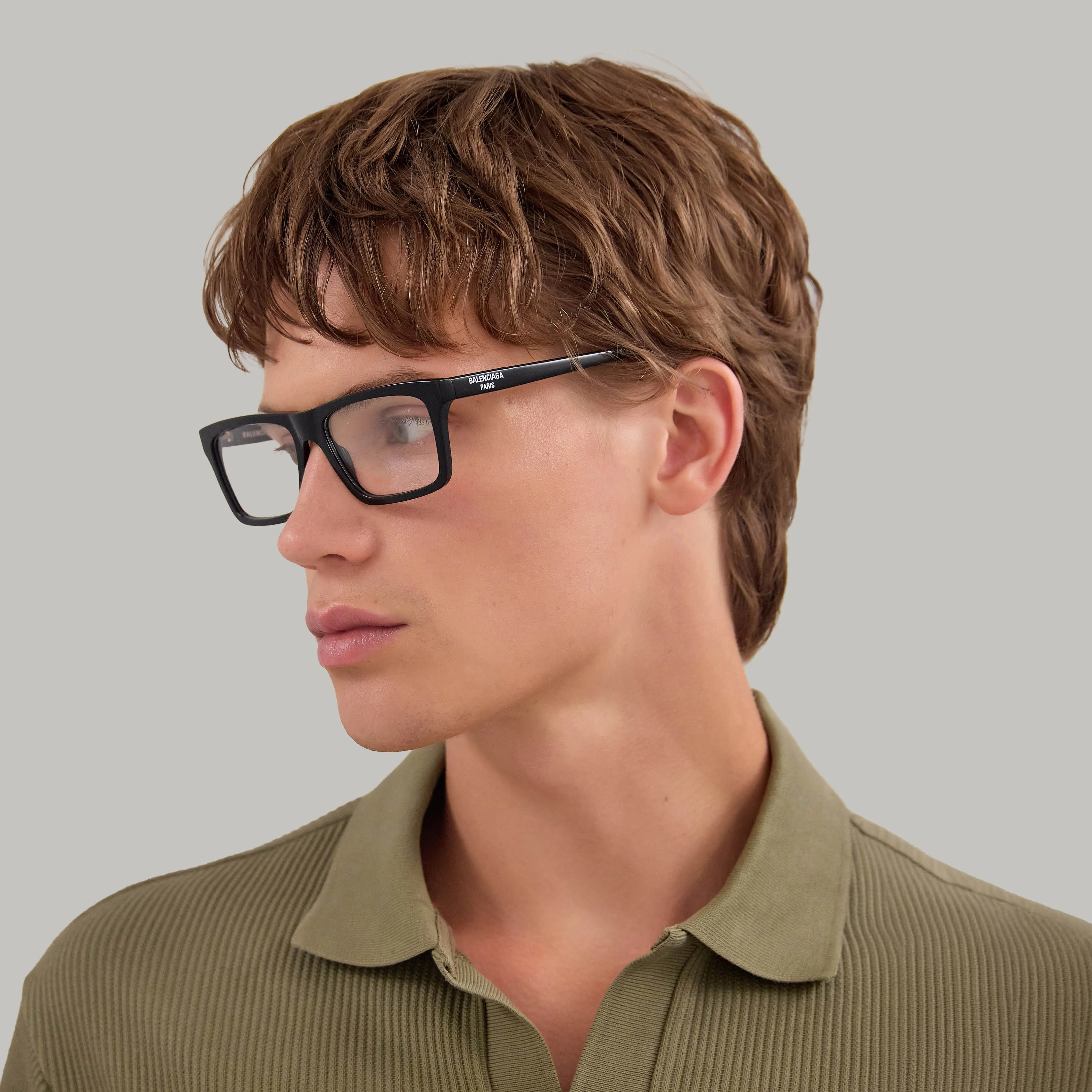 Balenciaga BB0499O 001 Montature da vista Acetato Nero Trasparente Squadrata - immagine 4