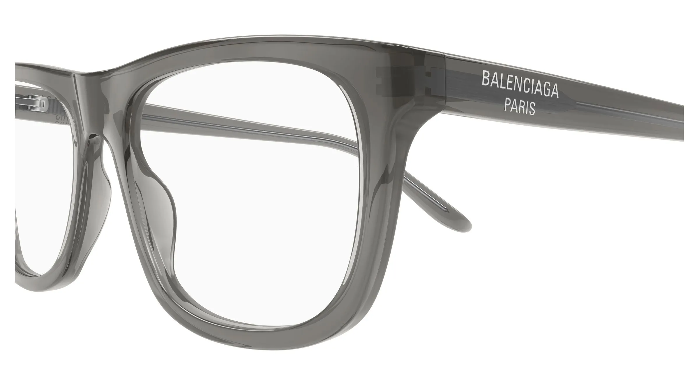 Balenciaga BB0498O 004 Montature da vista Acetato Grigio Trasparente Squadrata - immagine 3