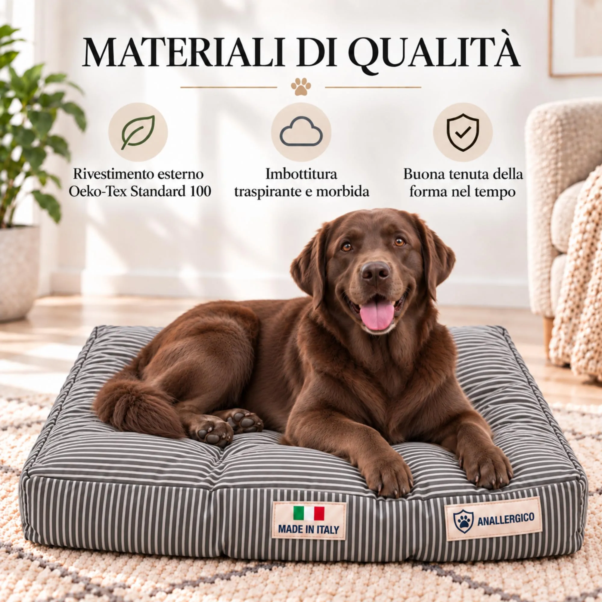 TECNOCUCI Cuccia Cane Lavabile, Realizzata a Mano in Italia, Taglia XL - immagine 5