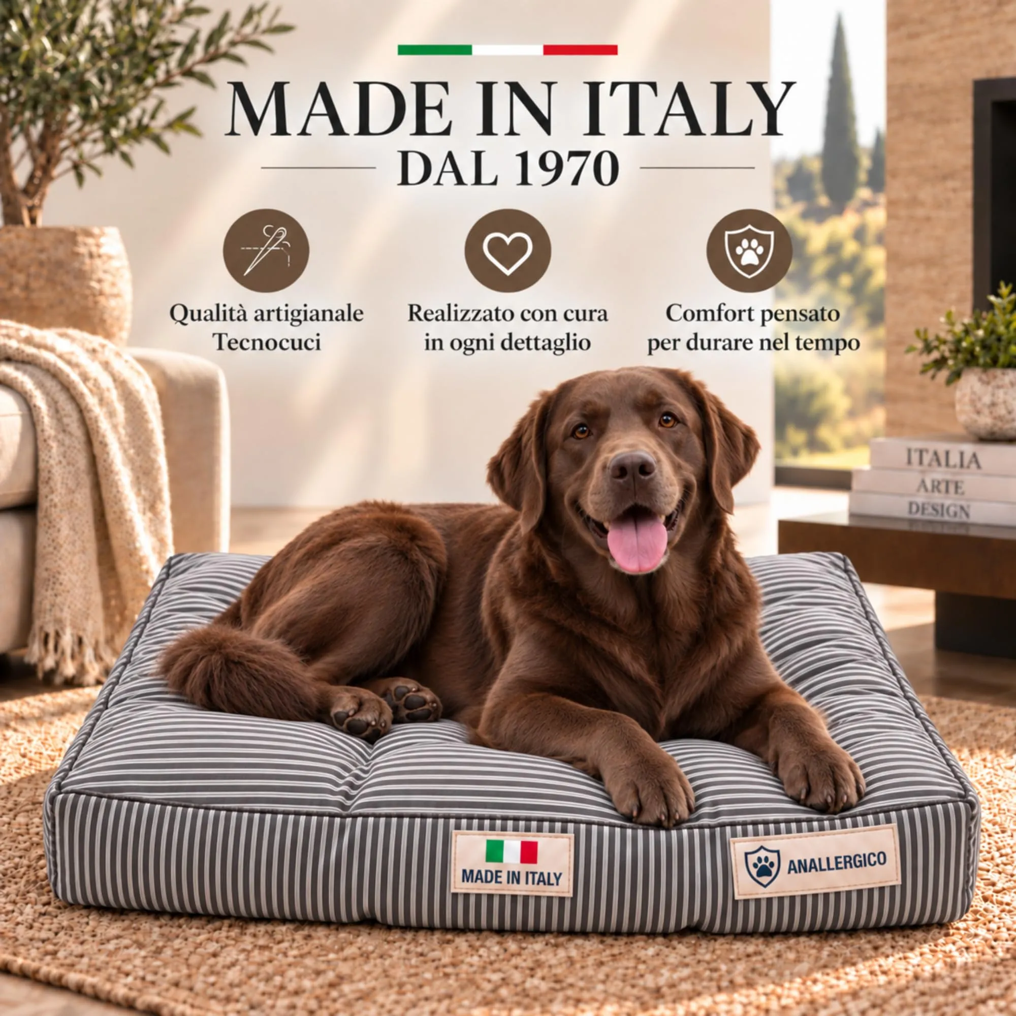 TECNOCUCI Cuccia Cane Lavabile, Realizzata a Mano in Italia, Taglia XL - immagine 6