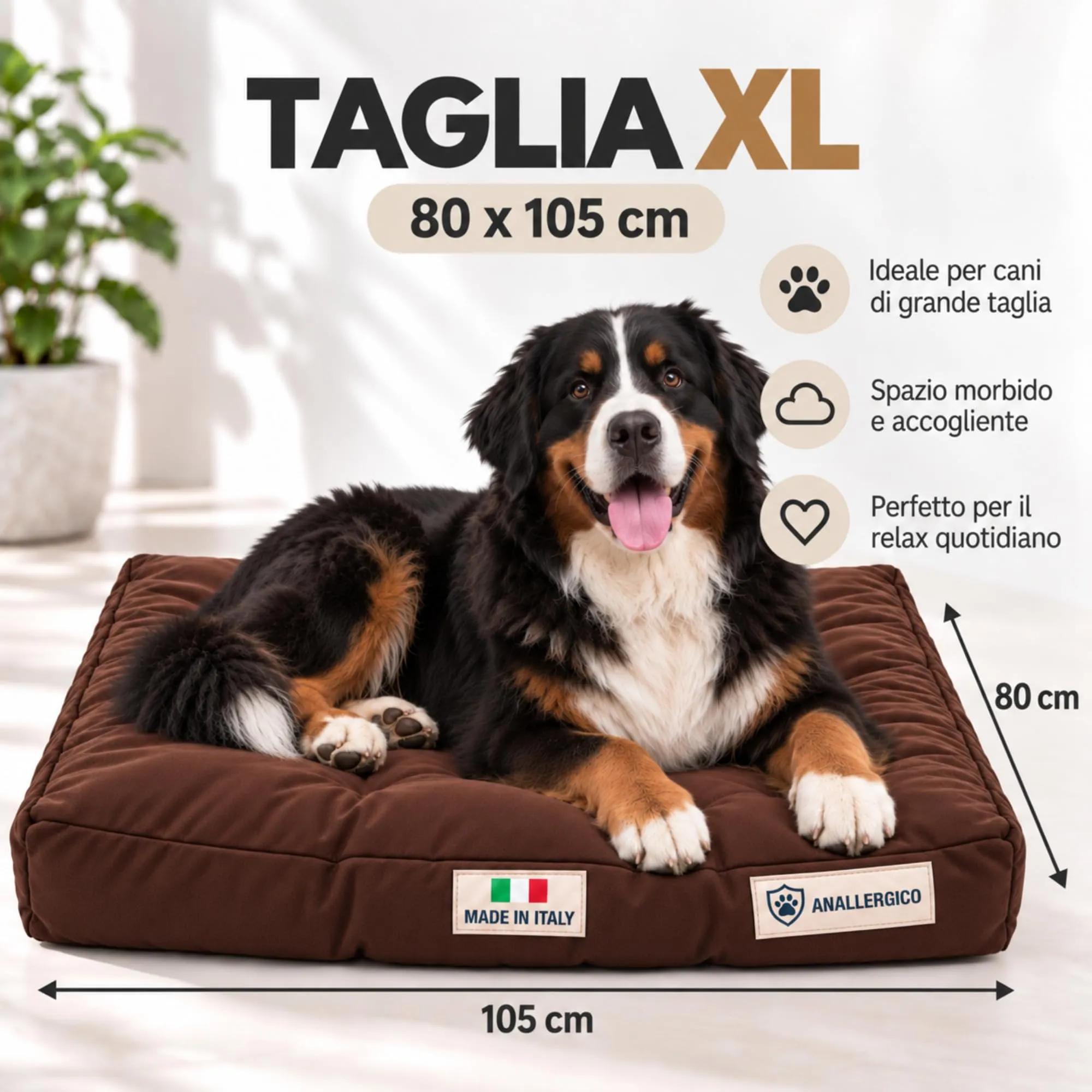 TECNOCUCI Cuccia Cane Lavabile, Realizzata a Mano in Italia, Taglia XL - immagine 2