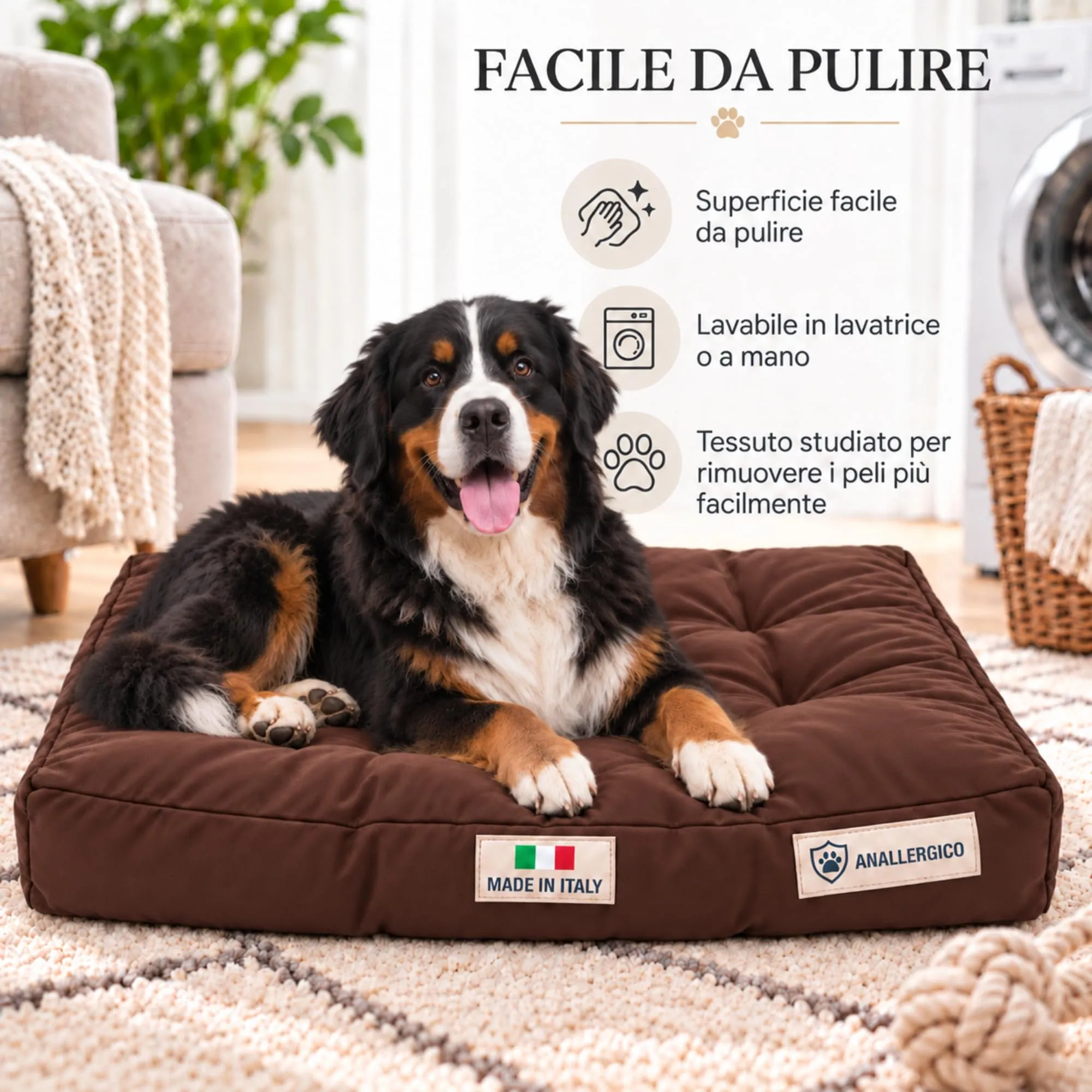 TECNOCUCI Cuccia Cane Lavabile, Realizzata a Mano in Italia, Taglia XL - immagine 3