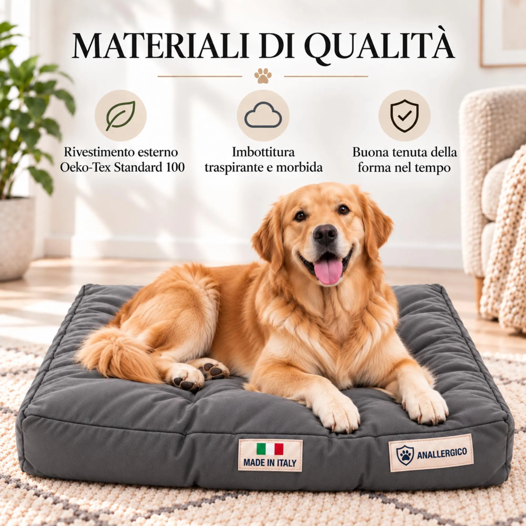 TECNOCUCI Cuccia Cane Lavabile, Realizzata a Mano in Italia, Taglia XL - immagine 5