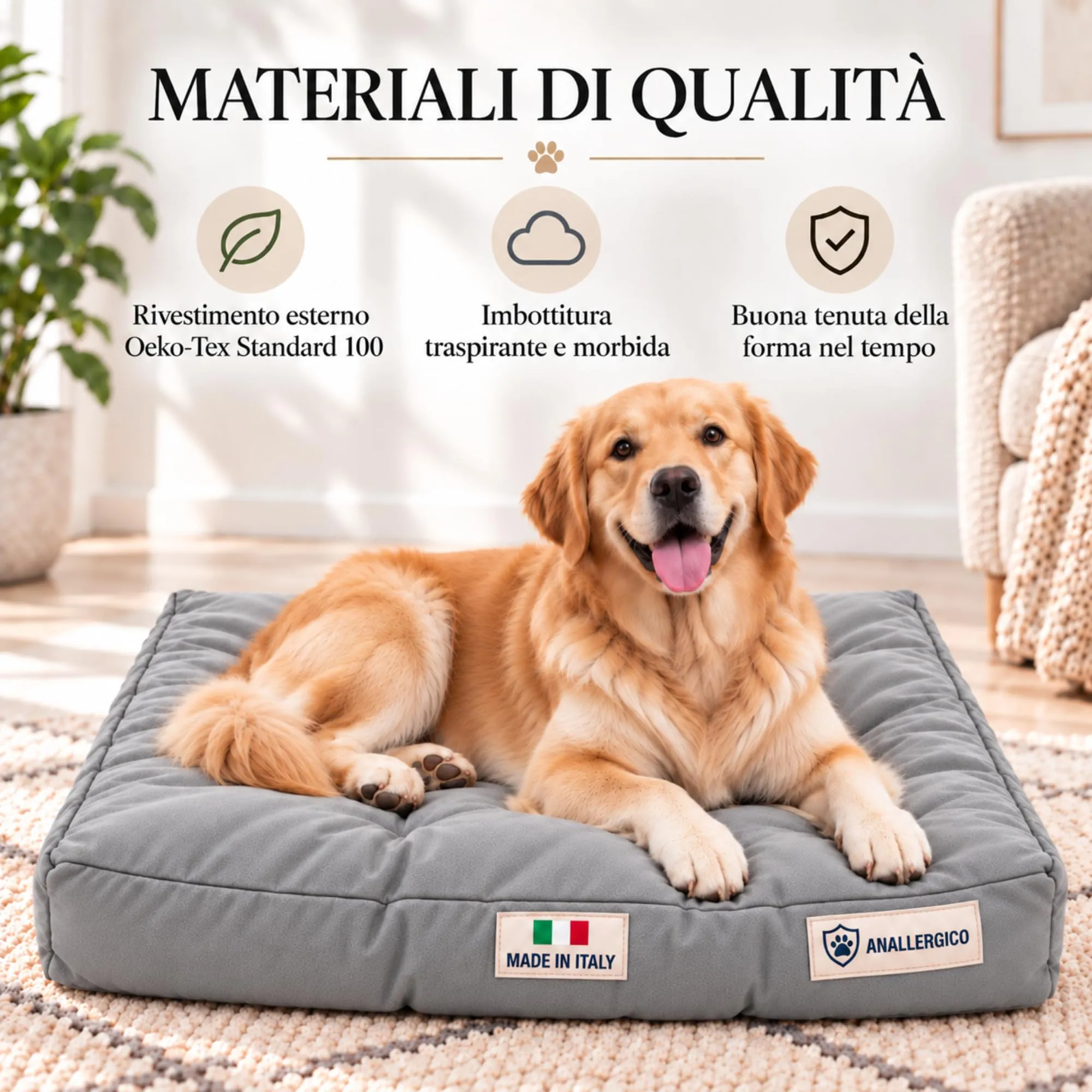 TECNOCUCI Cuccia Cane Lavabile, Realizzata a Mano in Italia, Taglia XL - immagine 5