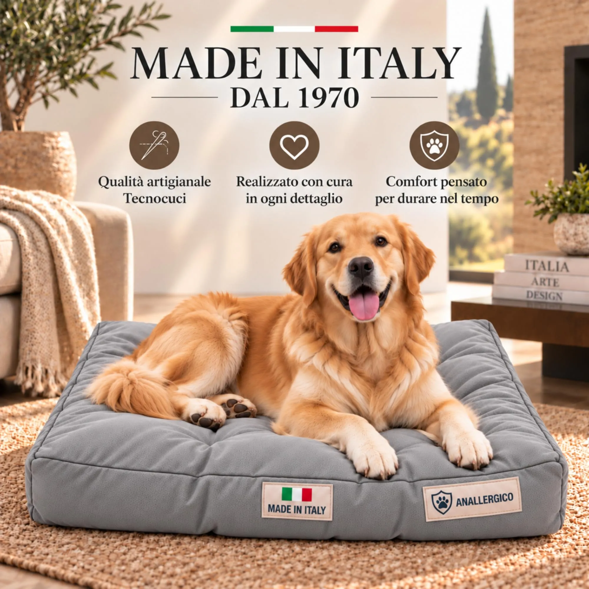TECNOCUCI Cuccia Cane Lavabile, Realizzata a Mano in Italia, Taglia XL - immagine 6