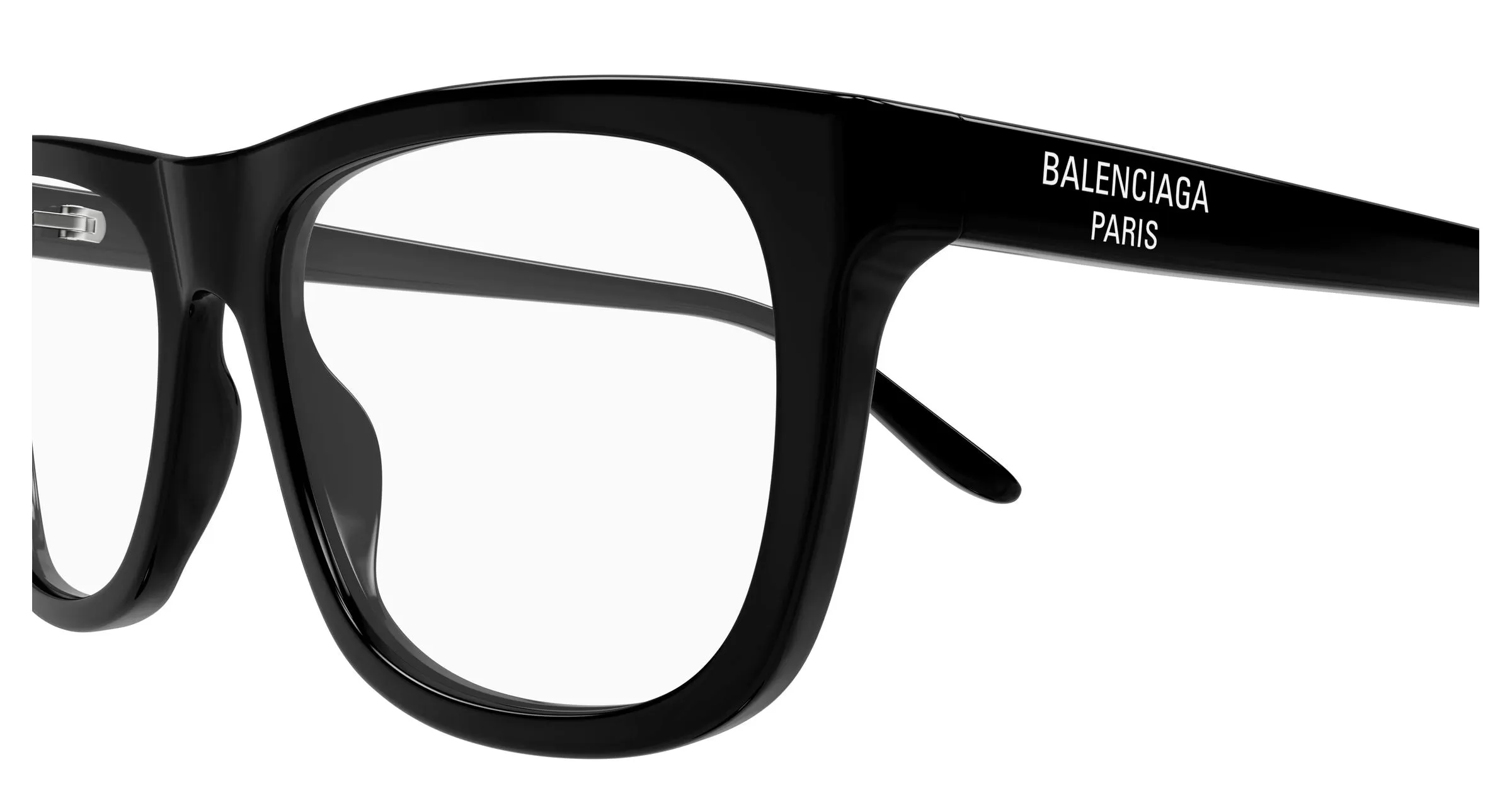 Balenciaga BB0498O 001 Montature da vista Acetato Nero Trasparente Squadrata - immagine 3
