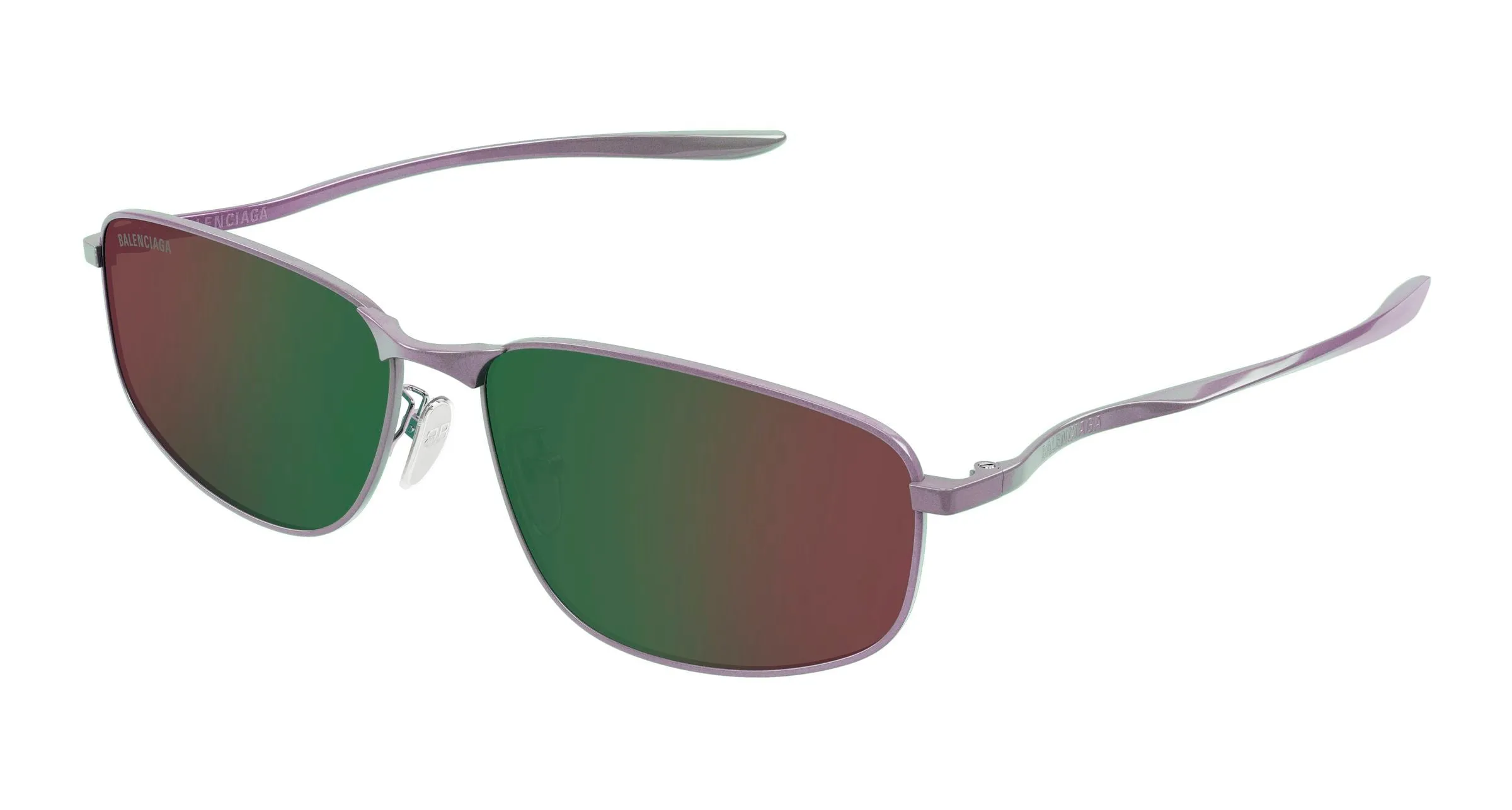 Balenciaga BB0494SA 005 Occhiali da sole Metallo Verde Squadrata - immagine 1