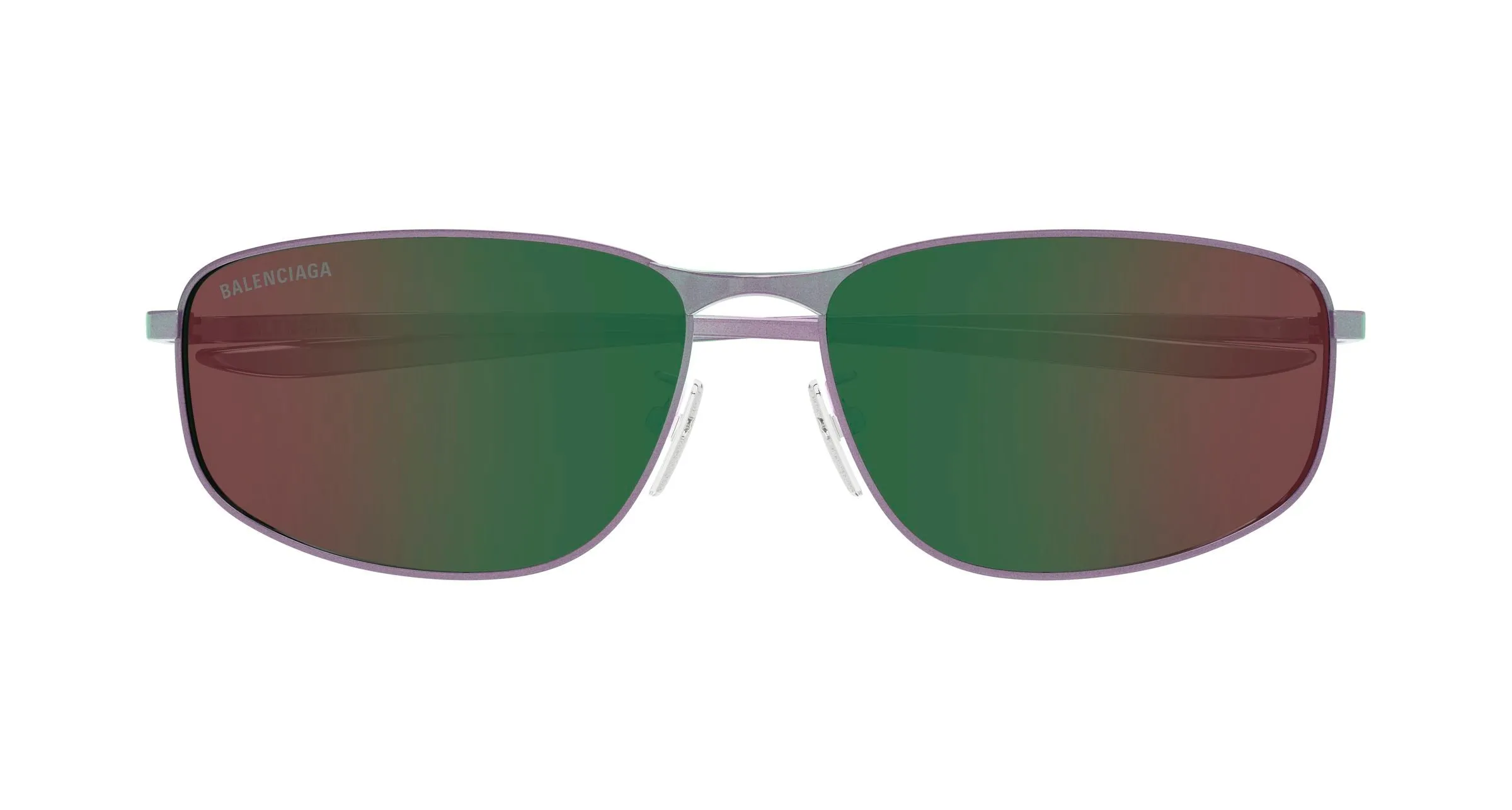 Balenciaga BB0494SA 005 Occhiali da sole Metallo Verde Squadrata - immagine 2