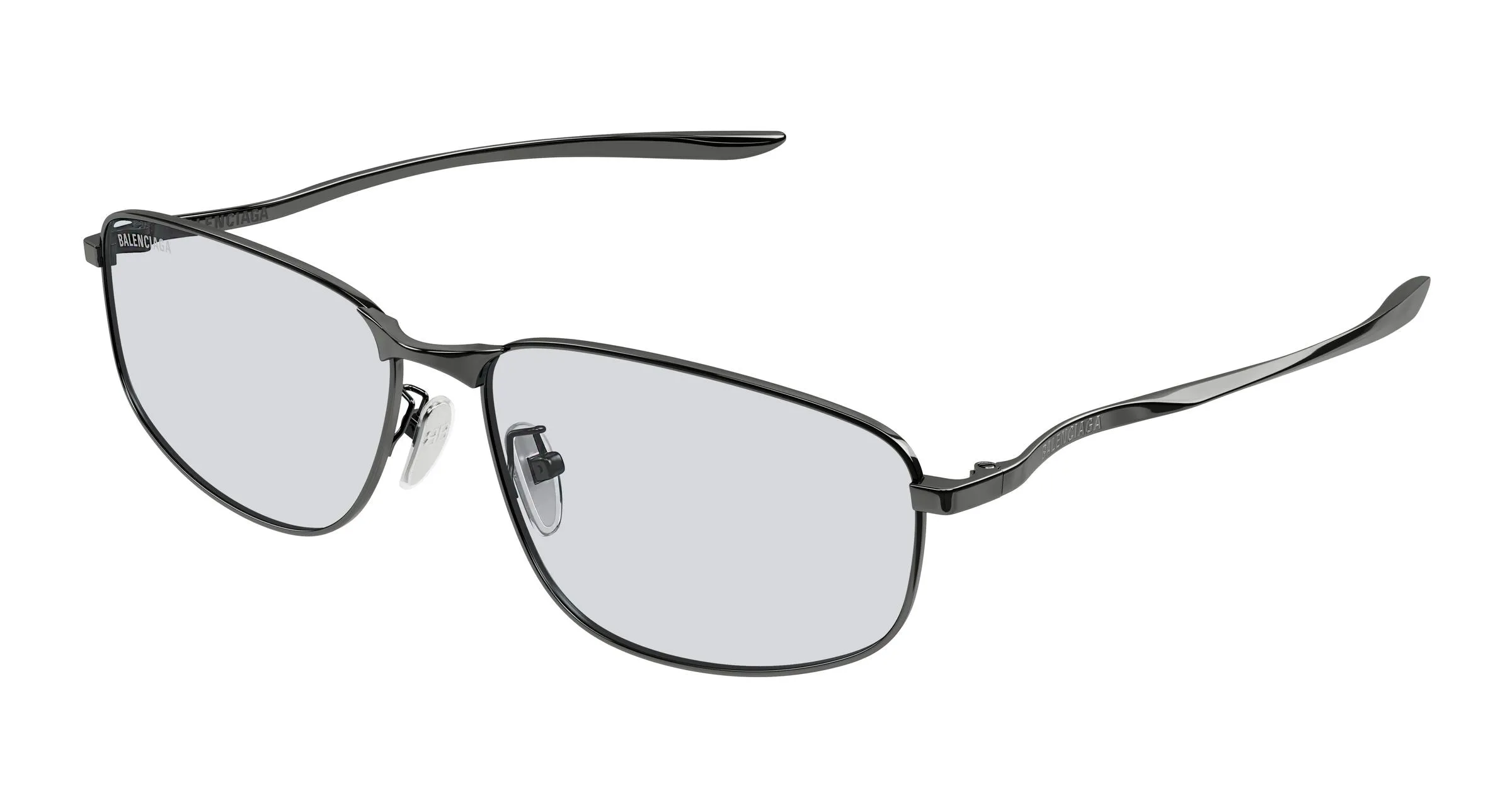 Balenciaga BB0494SA 004 Occhiali da sole Metallo Rutenio Grigio Squadrata - immagine 1