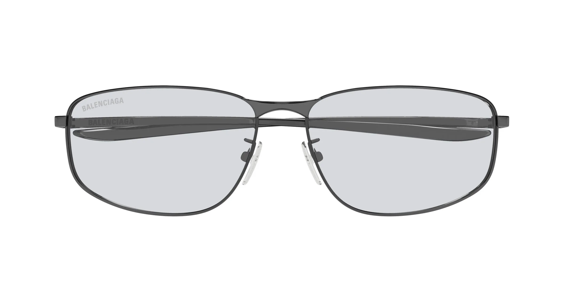 Balenciaga BB0494SA 004 Occhiali da sole Metallo Rutenio Grigio Squadrata - immagine 2