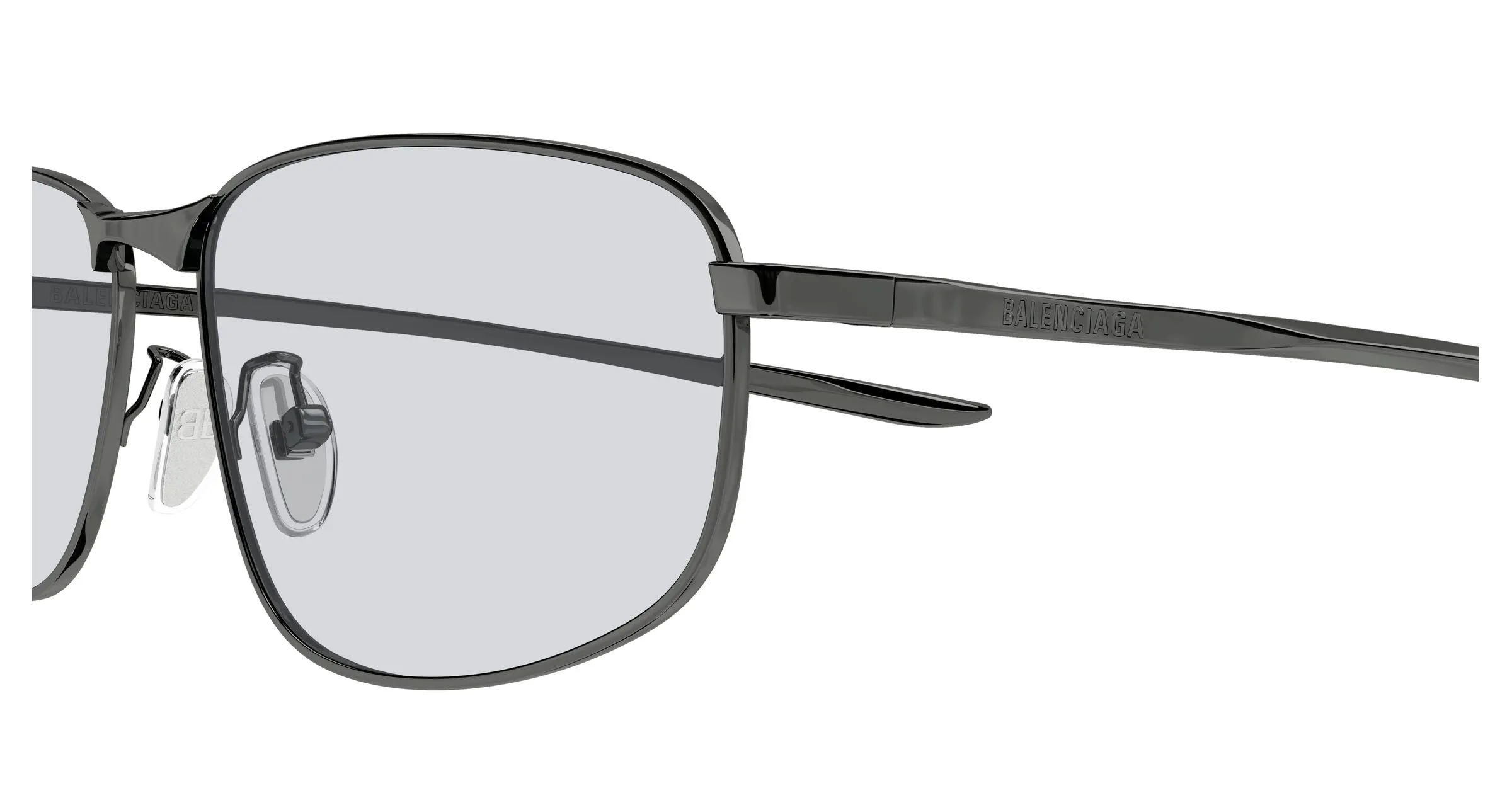 Balenciaga BB0494SA 004 Occhiali da sole Metallo Rutenio Grigio Squadrata - immagine 3