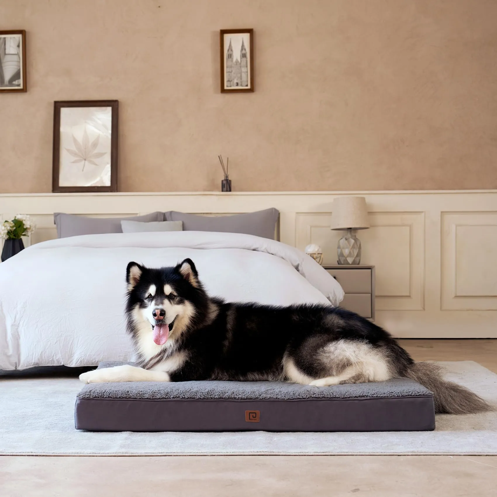 EHEYCIGA Removable Washable Orthopedic Dog Bed Cushion,Grey, 120 x 74 cm - immagine 9