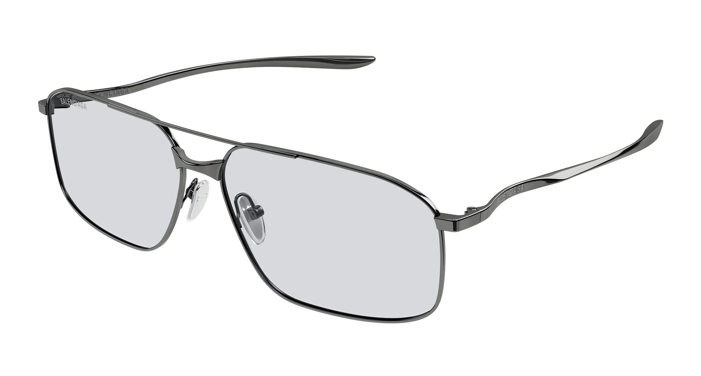 Balenciaga BB0492S 004 Occhiali da sole Metallo Rutenio Grigio Pilot - immagine 1