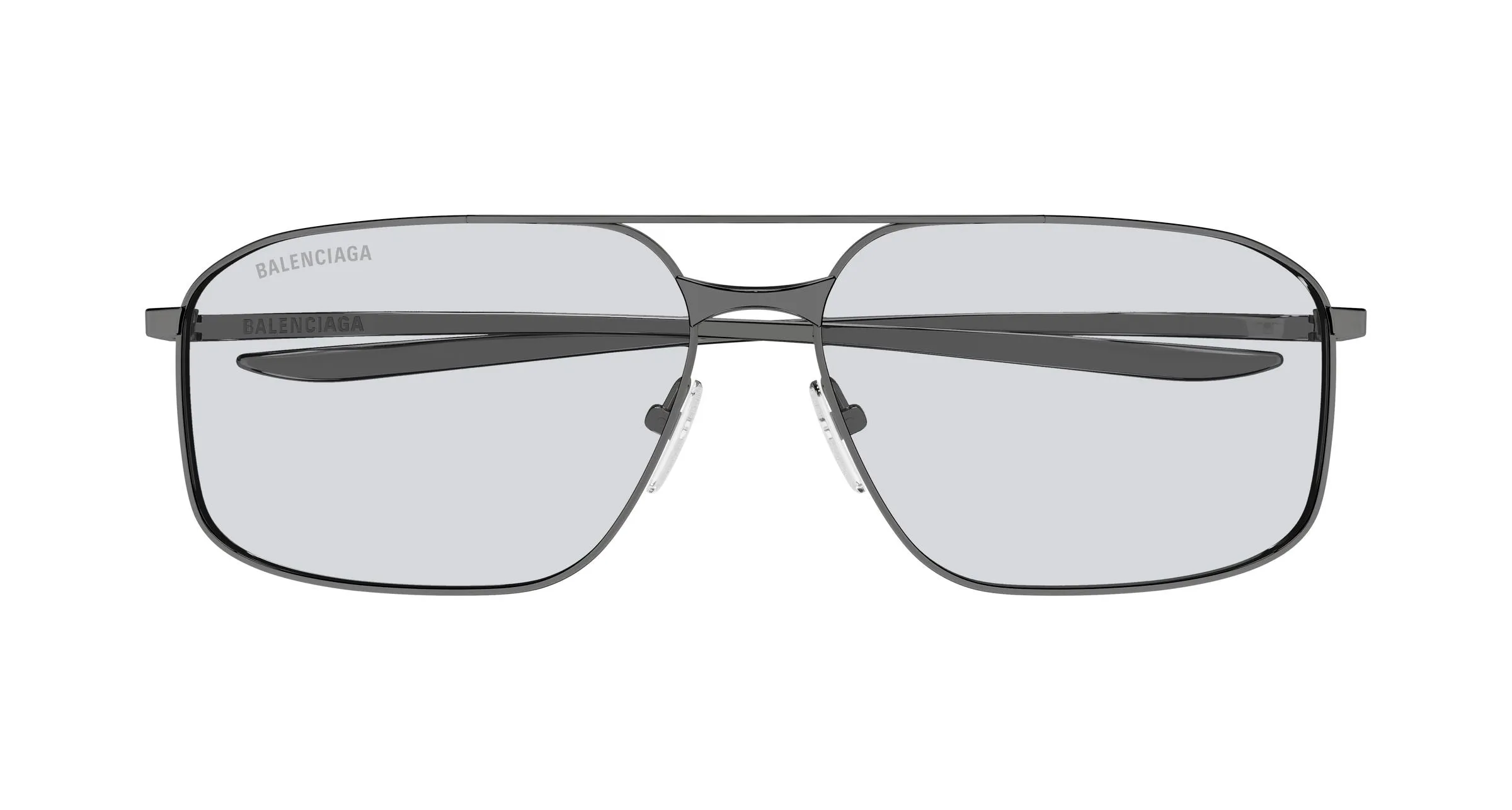 Balenciaga BB0492S 004 Occhiali da sole Metallo Rutenio Grigio Pilot - immagine 2
