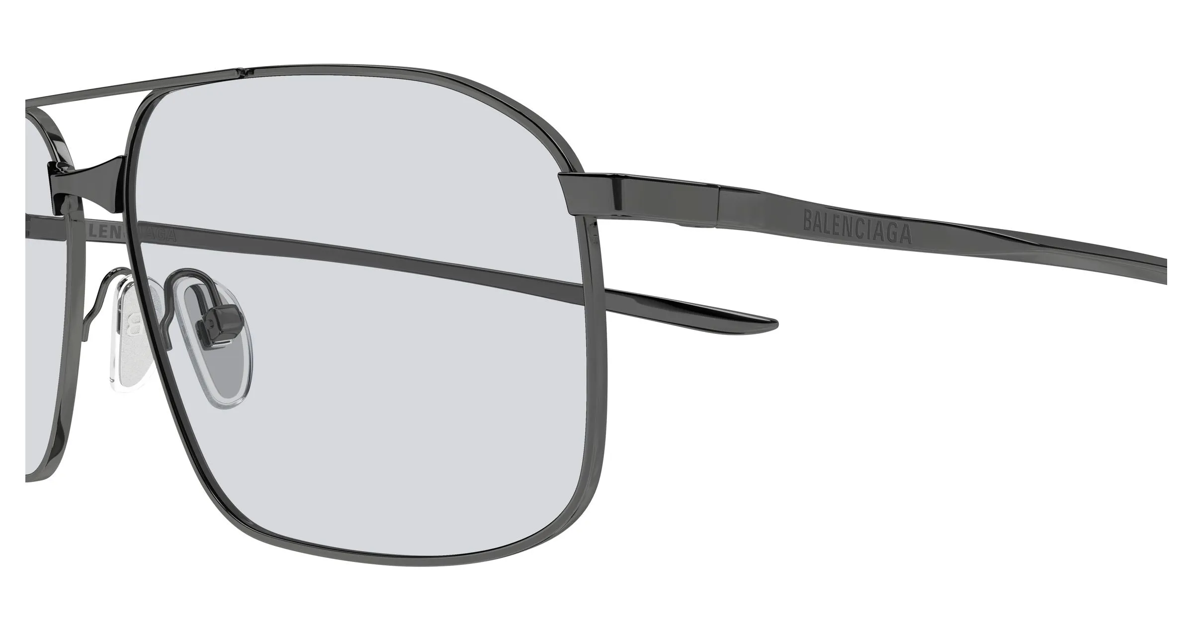Balenciaga BB0492S 004 Occhiali da sole Metallo Rutenio Grigio Pilot - immagine 3