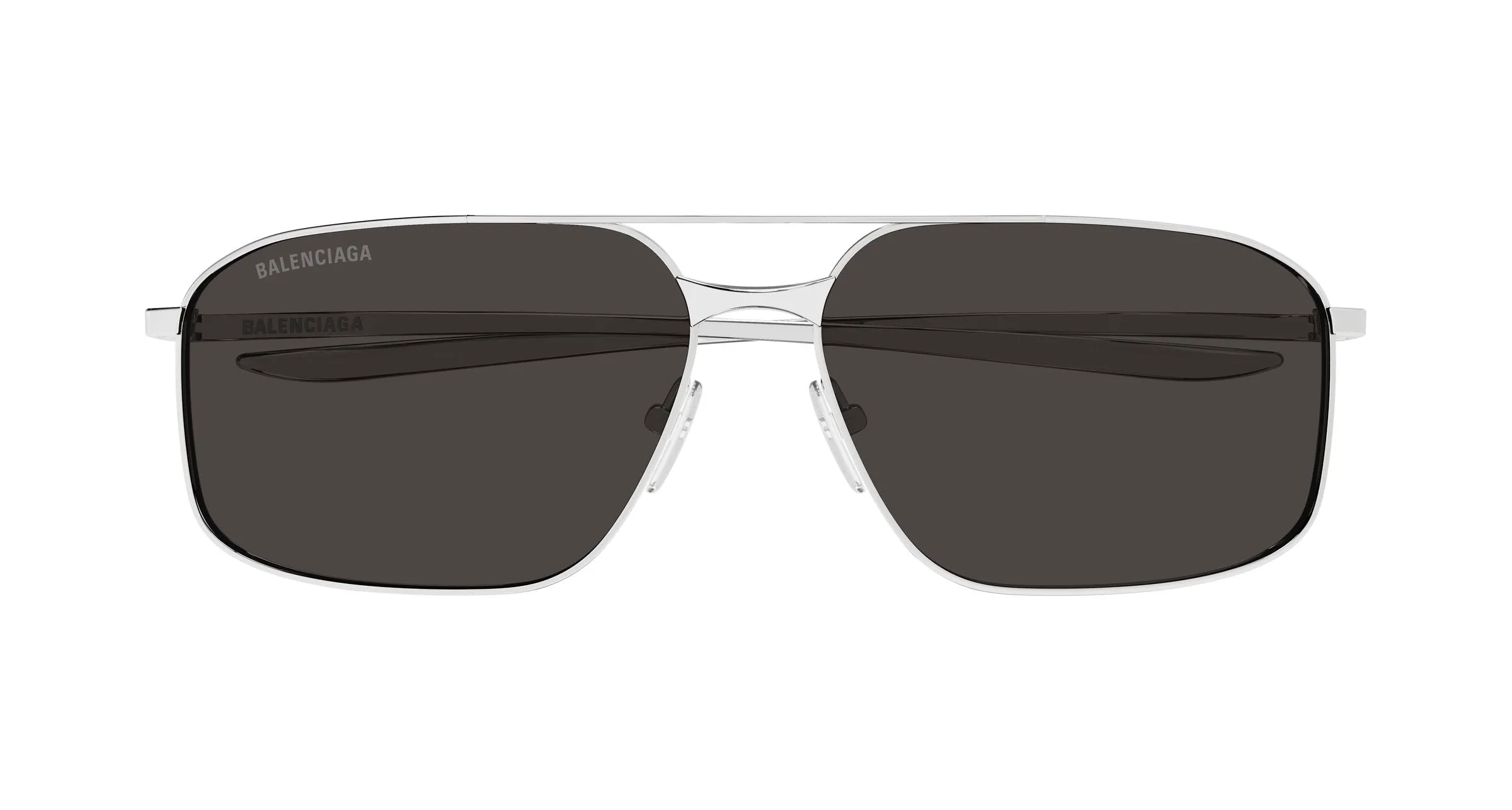 Balenciaga BB0492S 001 Occhiali da sole Metallo Argento Grigio Pilot - immagine 2