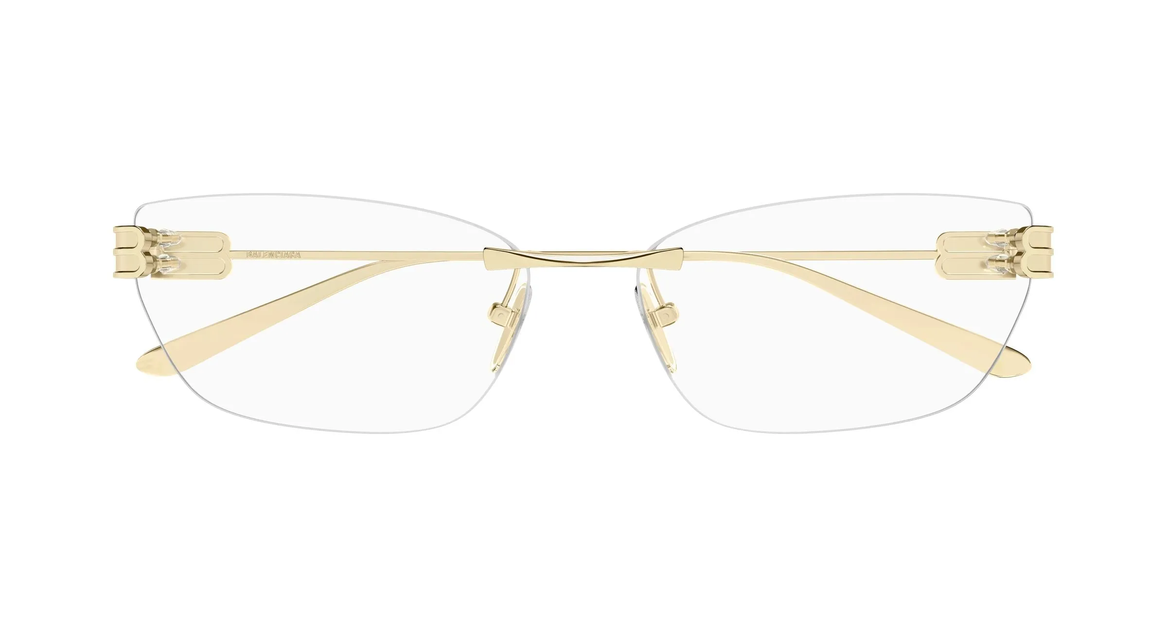 Balenciaga BB0490O 004 Montature da vista Metallo Oro Trasparente Squadrata - immagine 2