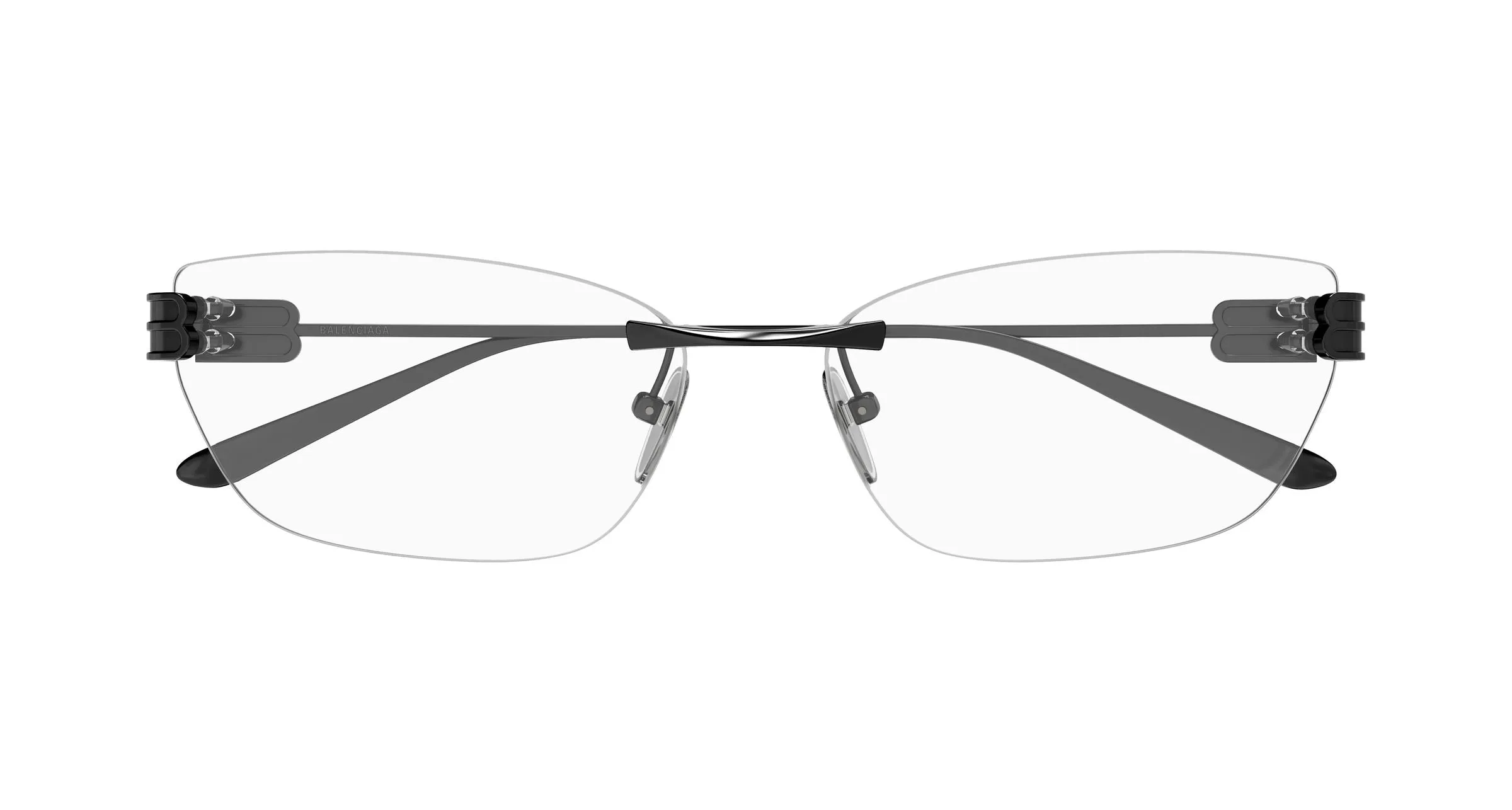 Balenciaga BB0490O 002 Montature da vista Metallo Nero Trasparente Squadrata - immagine 2