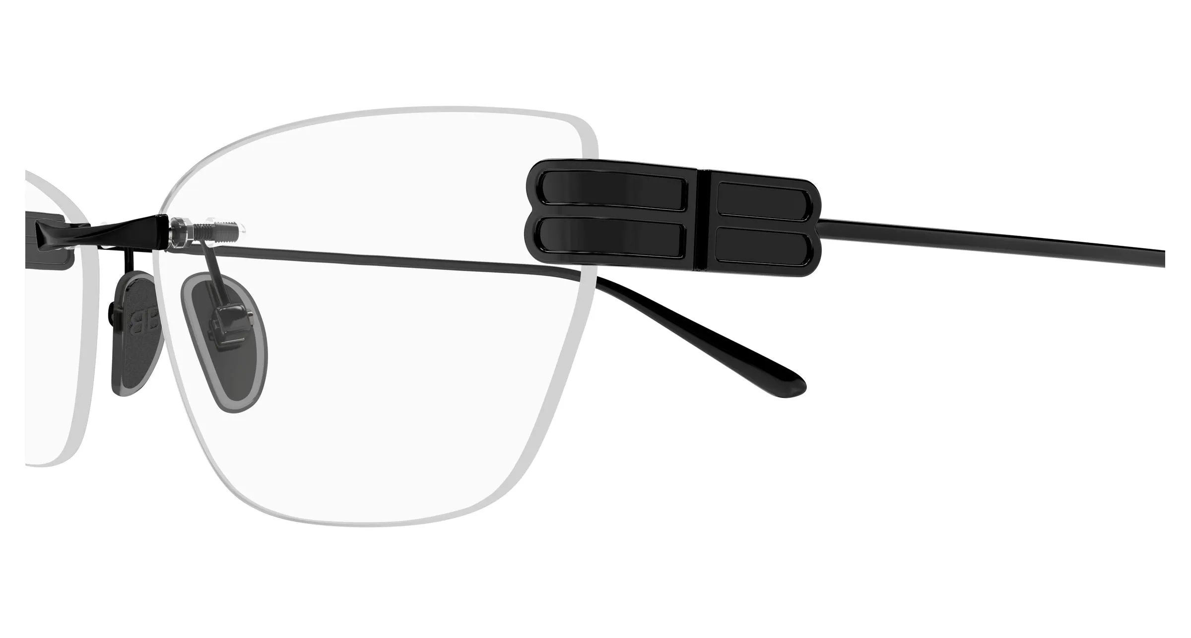 Balenciaga BB0490O 002 Montature da vista Metallo Nero Trasparente Squadrata - immagine 3
