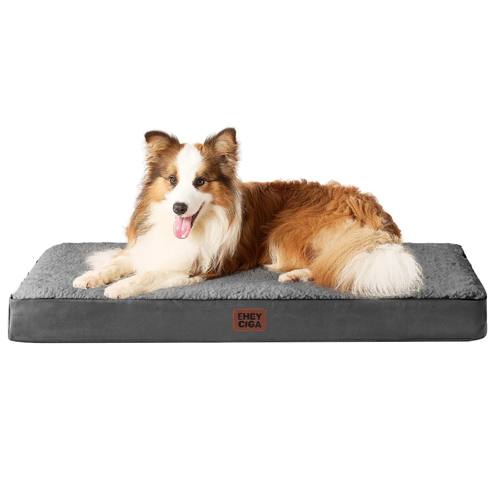 EHEYCIGA Removable Washable Orthopedic Dog Bed Cushion, Grey, 104 x 69 cm - immagine 1