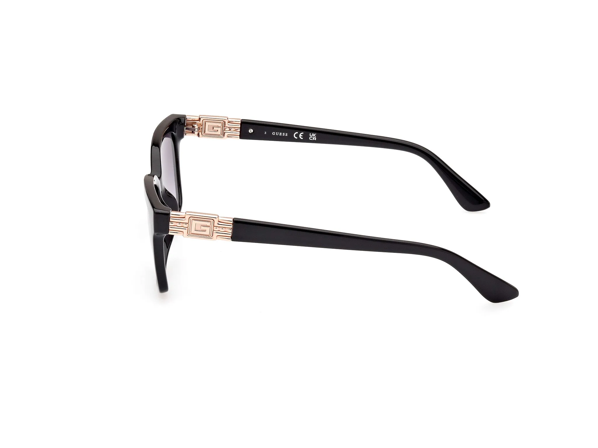 Guess GU7869 01B Occhiali da sole Iniettato Nero Grigio Squadrata Normale Sfumato - immagine 3