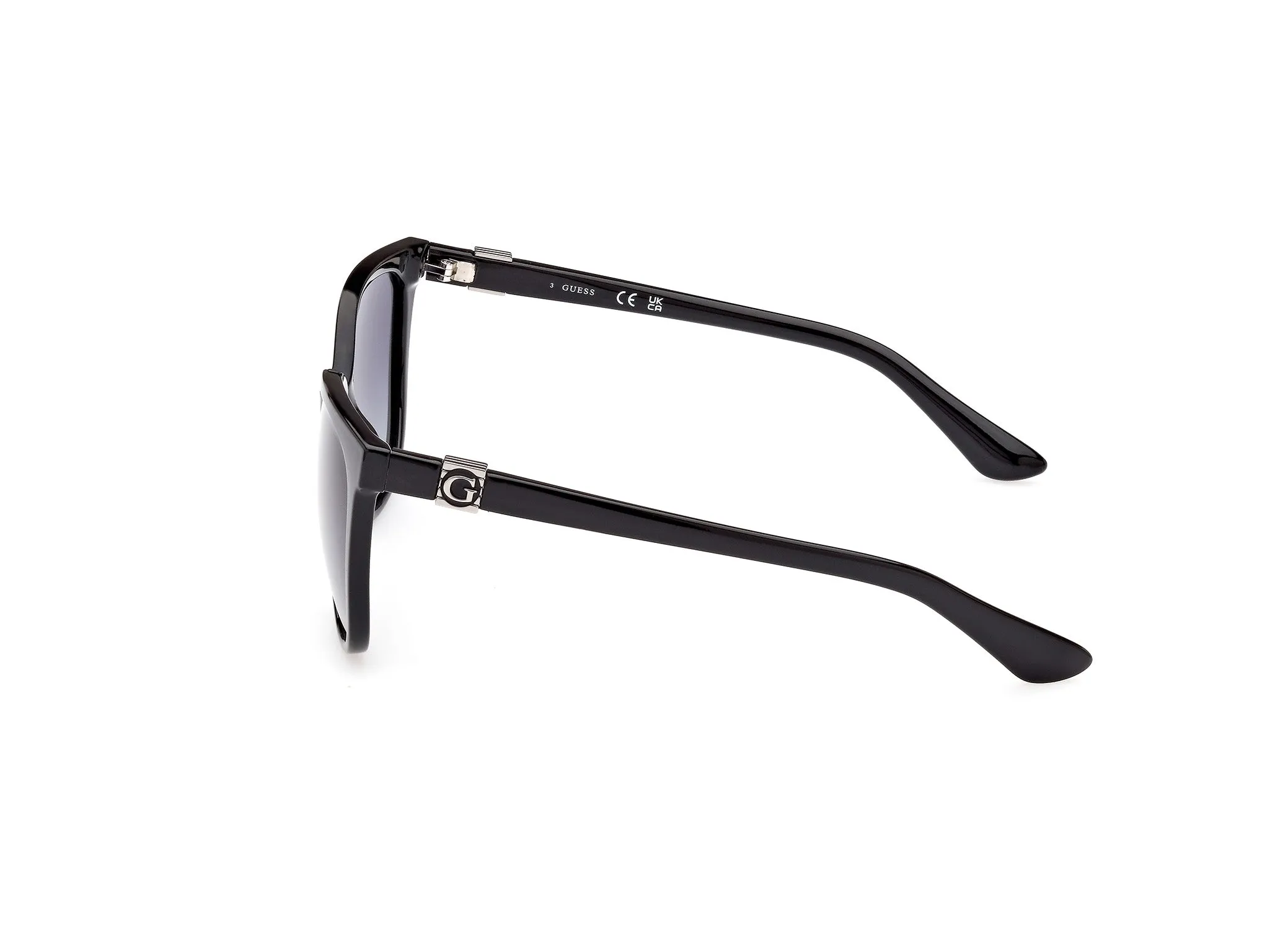 Guess GU7864 01D Occhiali da sole Iniettato Nero Grigio Rotonda Polarizzata Sfumato - immagine 3