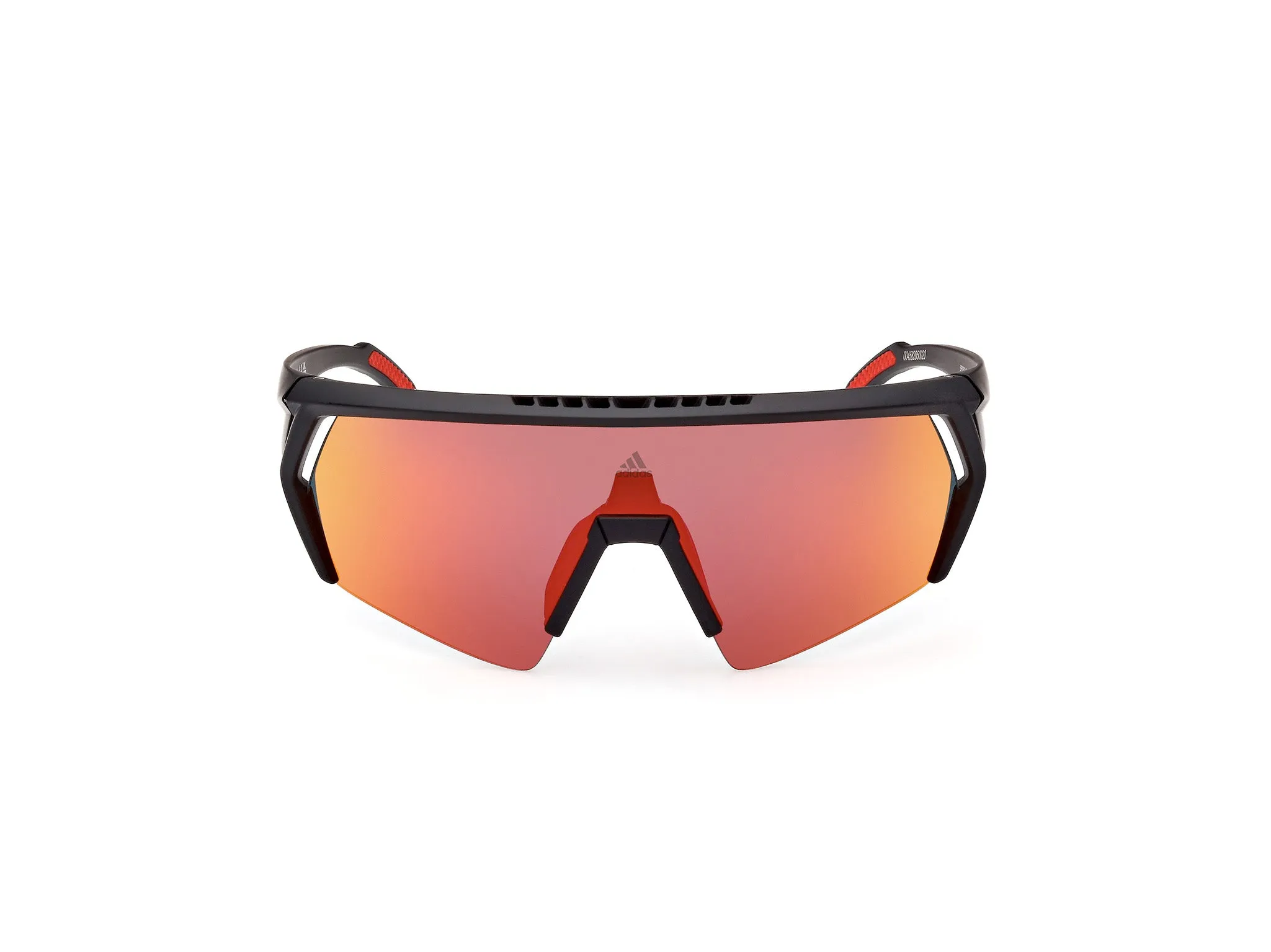 Adidas Sport SP0063 02U Occhiali da sole Iniettato Nero-opaco Rosso Maschera Normale Specchiato - immagine 2