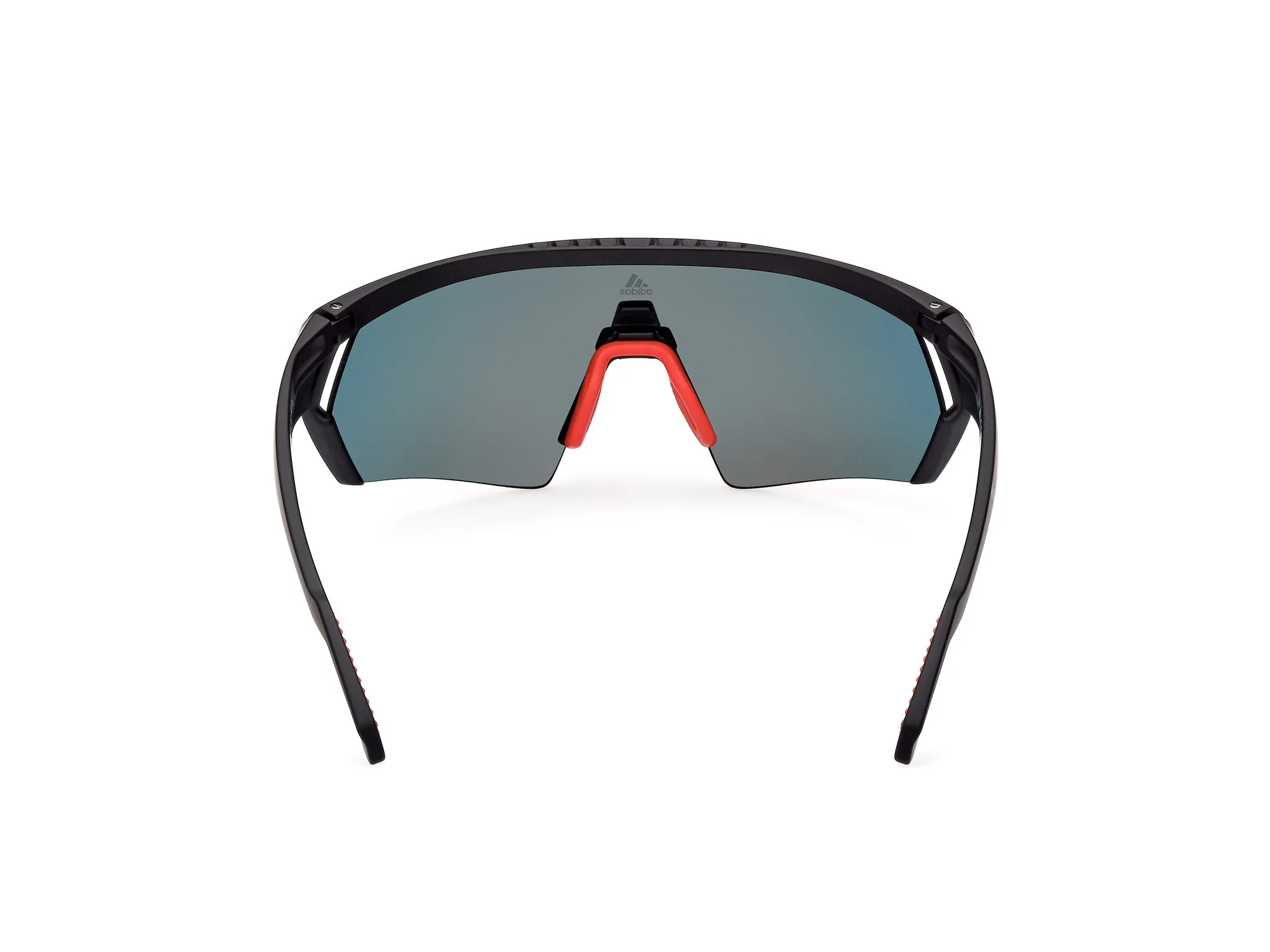 Adidas Sport SP0063 02U Occhiali da sole Iniettato Nero-opaco Rosso Maschera Normale Specchiato - immagine 4