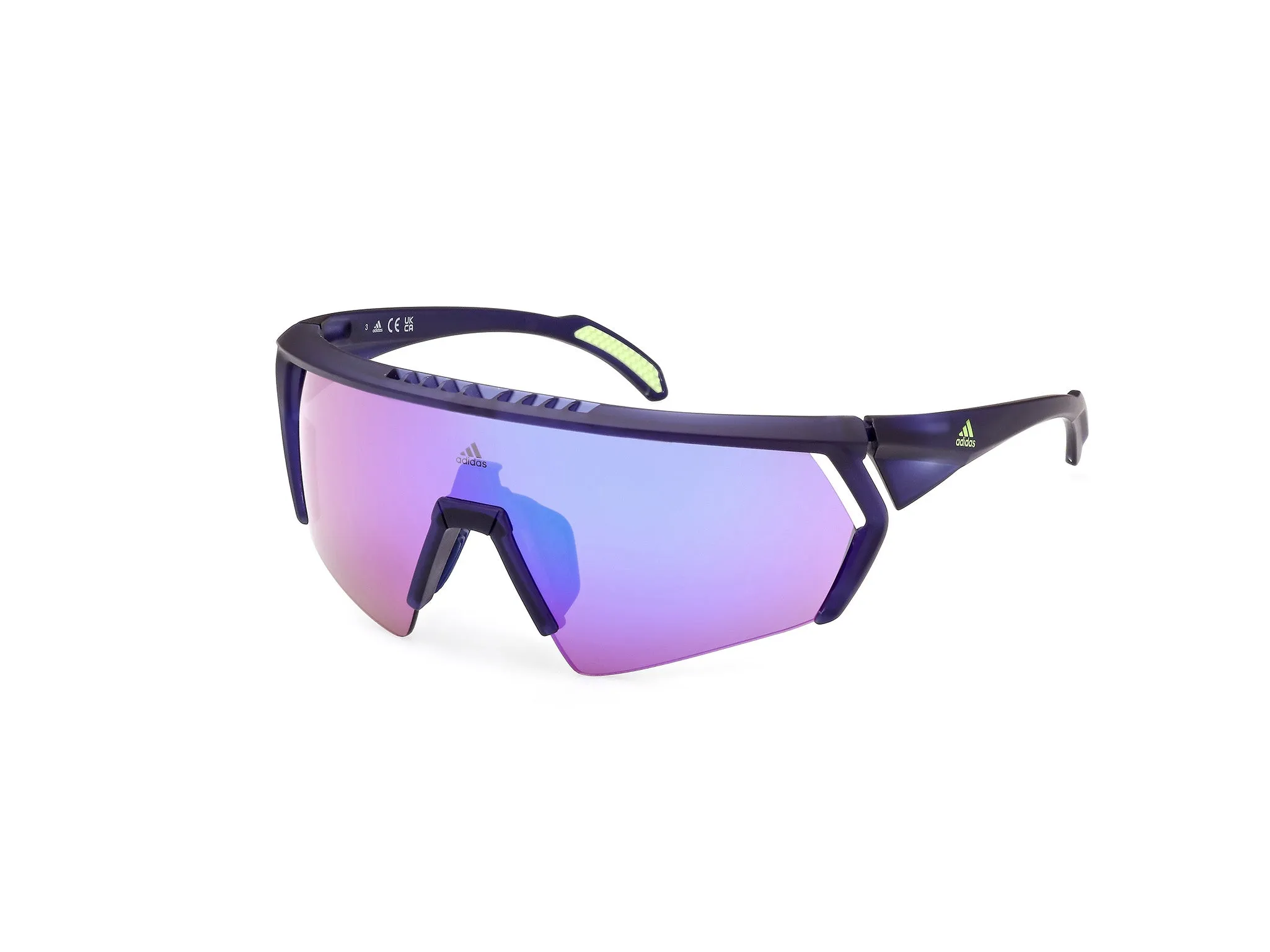 Adidas Sport SP0063 92Z Occhiali da sole Iniettato Blu opaco Viola Maschera Specchiate Sfumato - immagine 1