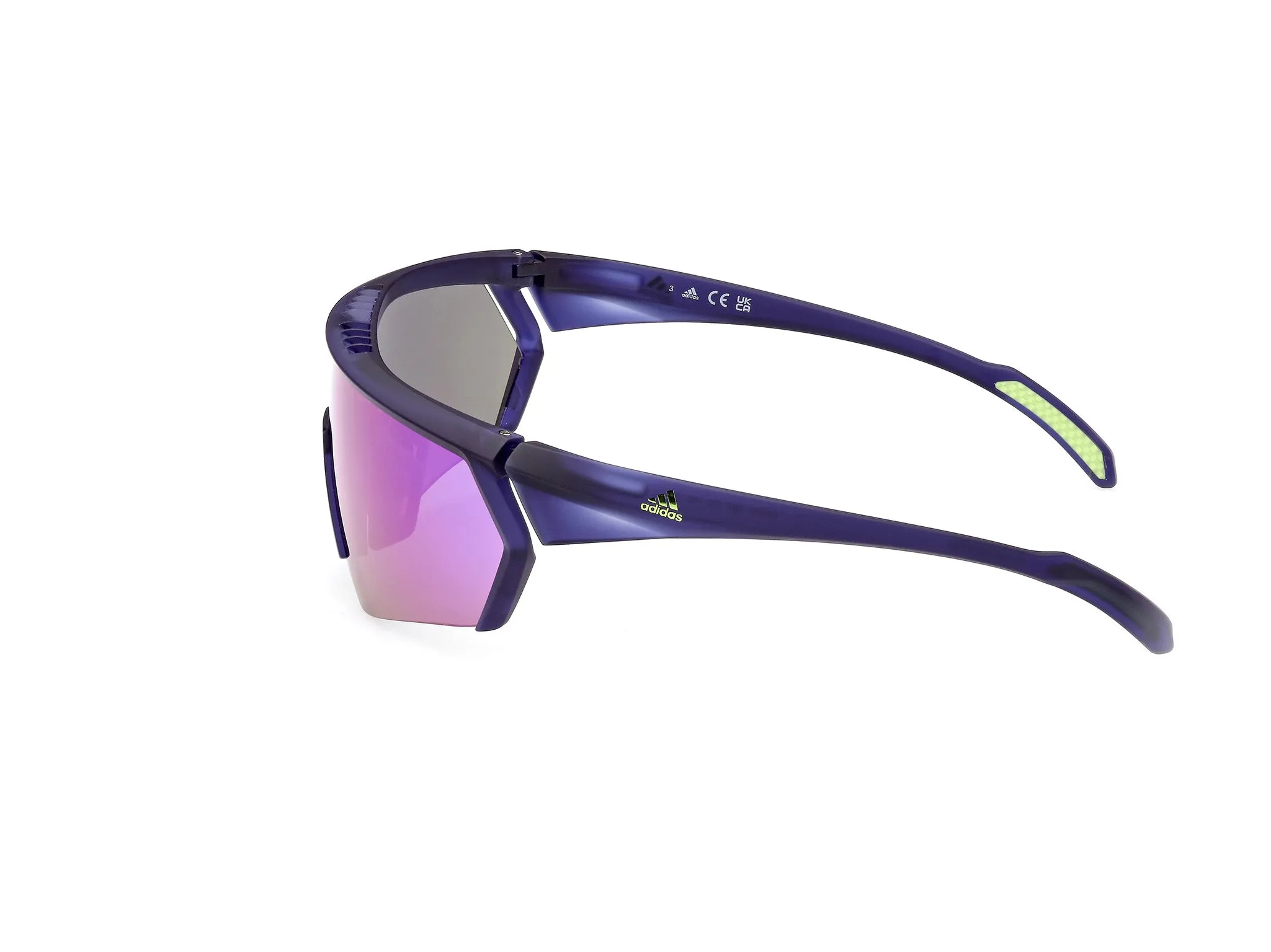 Adidas Sport SP0063 92Z Occhiali da sole Iniettato Blu opaco Viola Maschera Specchiate Sfumato - immagine 3