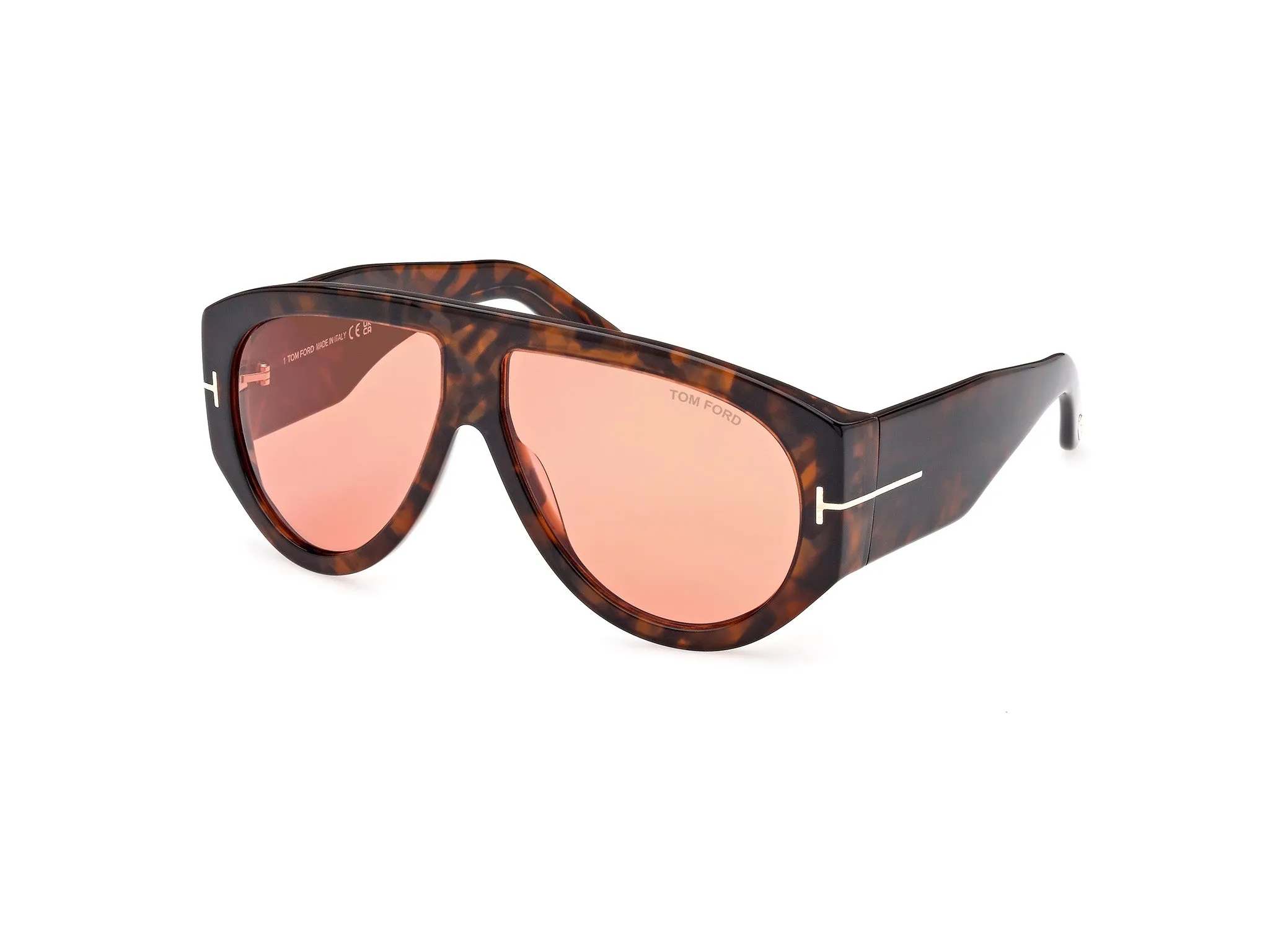TOM FORD FT1044 BRONSON 52S Occhiali da sole Acetato Havana Bordeaux Pilot Normale - immagine 1