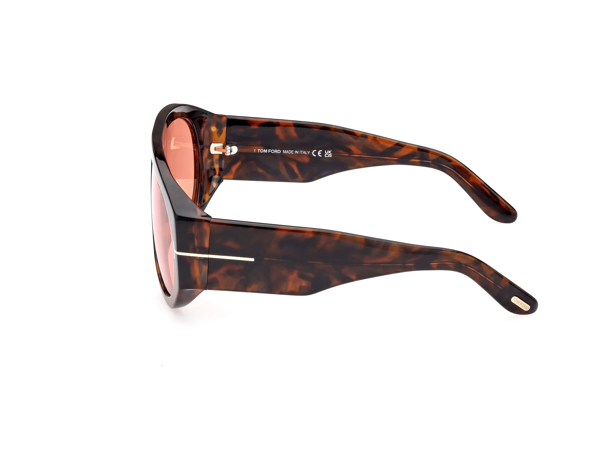 TOM FORD FT1044 BRONSON 52S Occhiali da sole Acetato Havana Bordeaux Pilot Normale - immagine 4