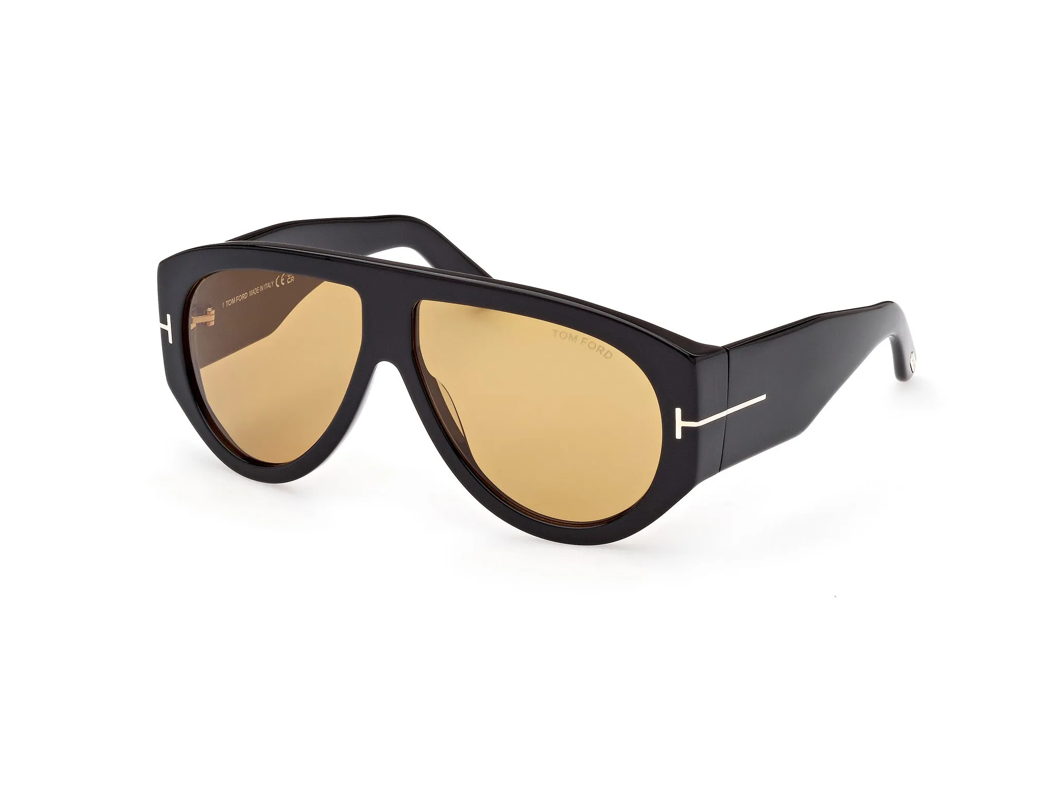 TOM FORD FT1044 BRONSON 01E Occhiali da sole Acetato Nero Marrone Pilot Normale - immagine 1