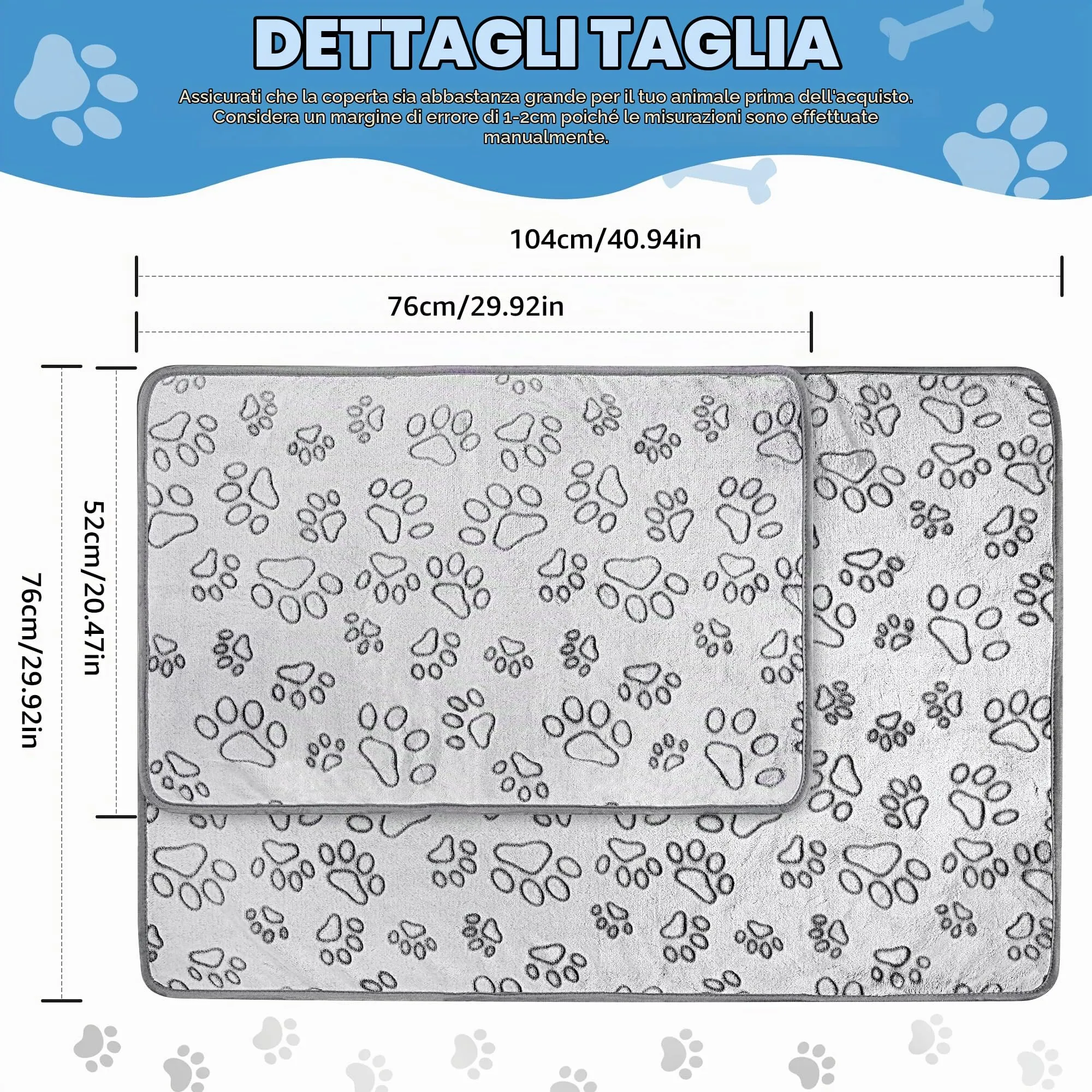 Set di 3 Coperte per Cani e Gatti, Lavabili, Soffici e Morbide - immagine 2