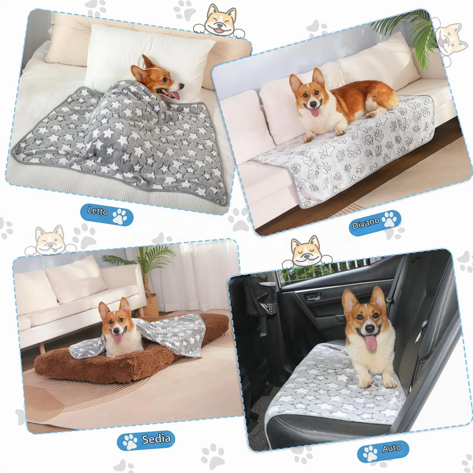 Set di 3 Coperte per Cani e Gatti, Lavabili, Soffici e Morbide - immagine 6