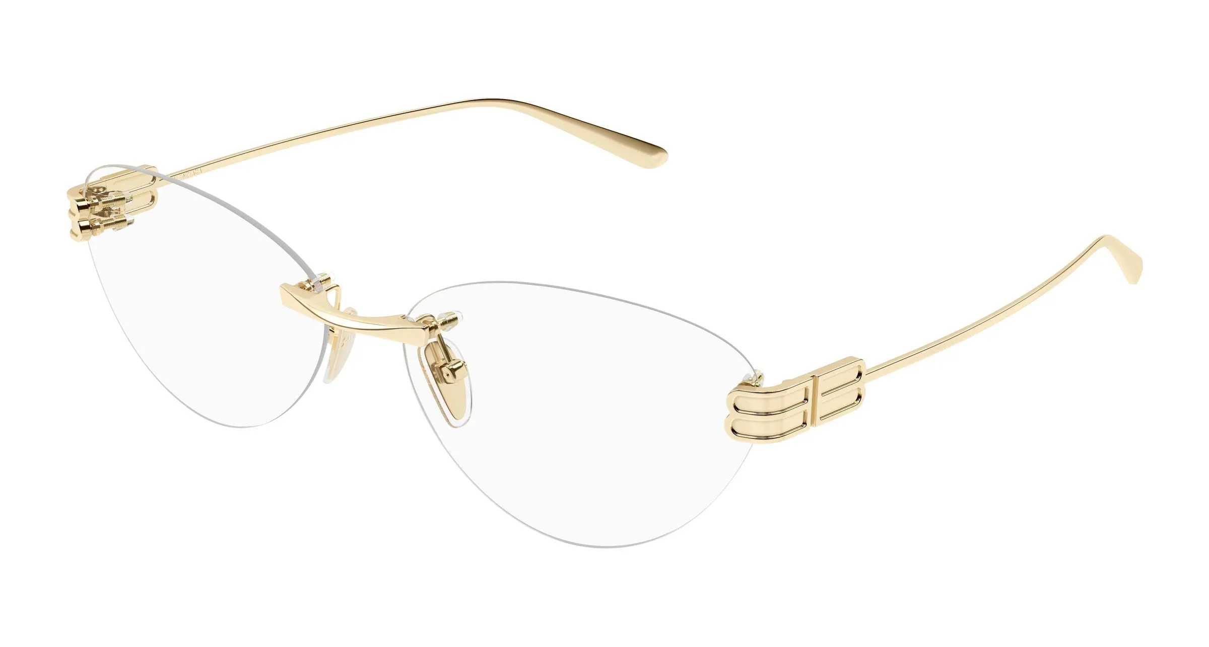 Balenciaga BB0489O 004 Montature da vista Metallo Oro Trasparente Cat Eye - immagine 1