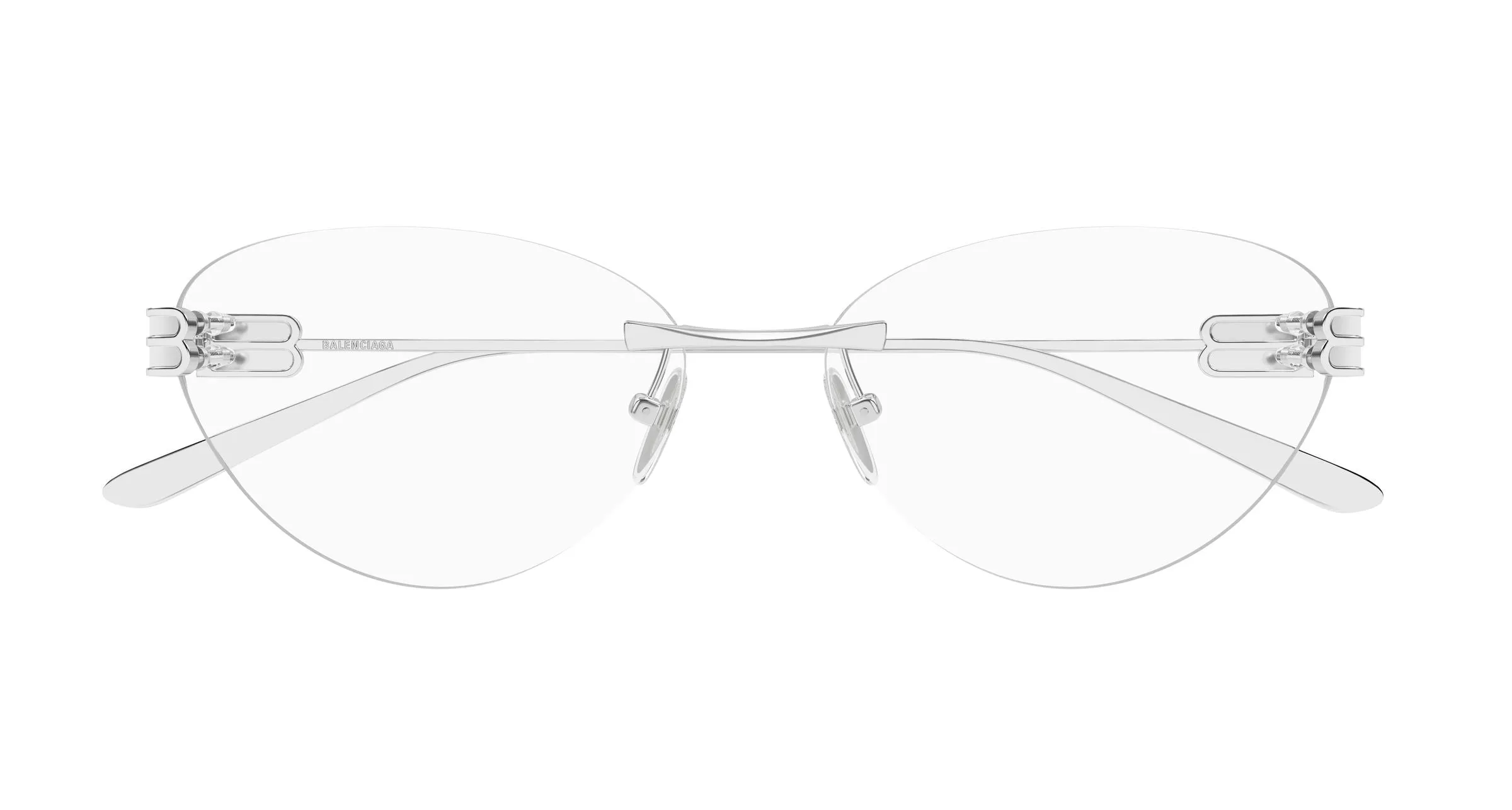 Balenciaga BB0489O 001 Montature da vista Metallo Argento Trasparente Cat Eye - immagine 2