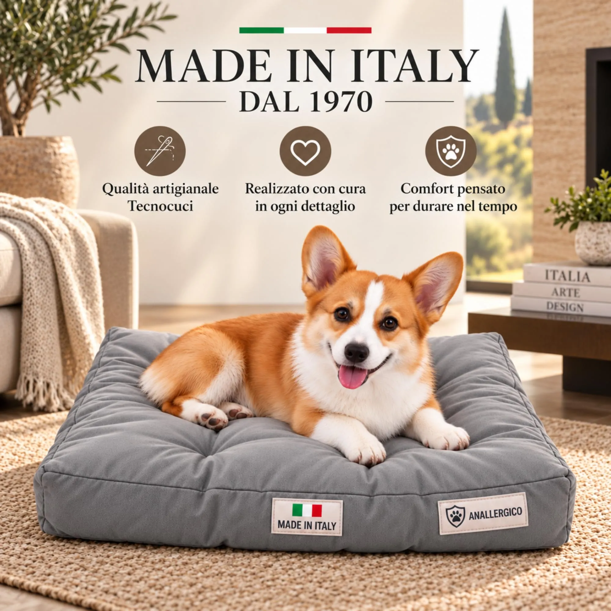 TECNOCUCI Cuccia Cane Lavabile, Realizzata a Mano in Italia, Taglia M - immagine 6