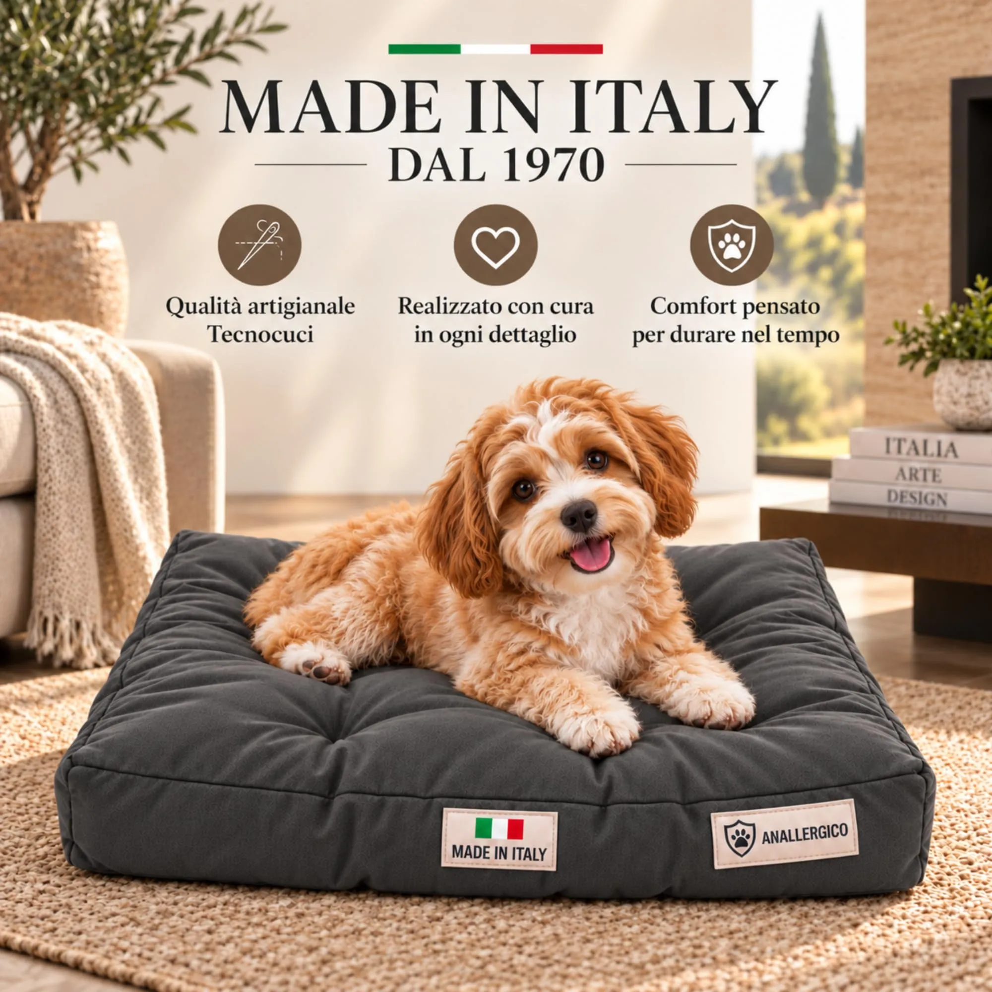 TECNOCUCI Cuccia Cane Lavabile, Realizzata a Mano in Italia, Taglia M - immagine 6