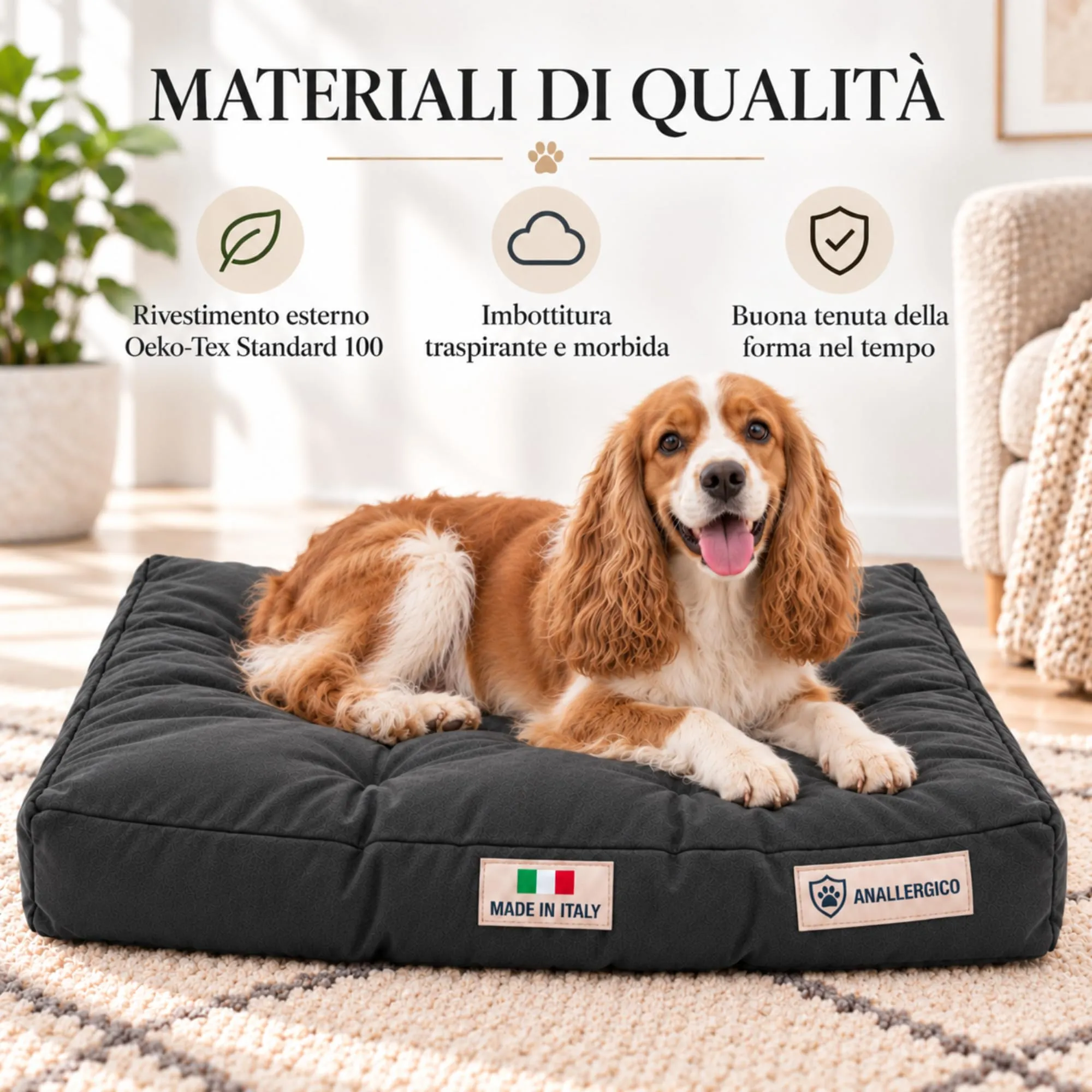 TECNOCUCI Cuccia Cane Lavabile, Realizzata a Mano in Italia, Taglia L - immagine 5