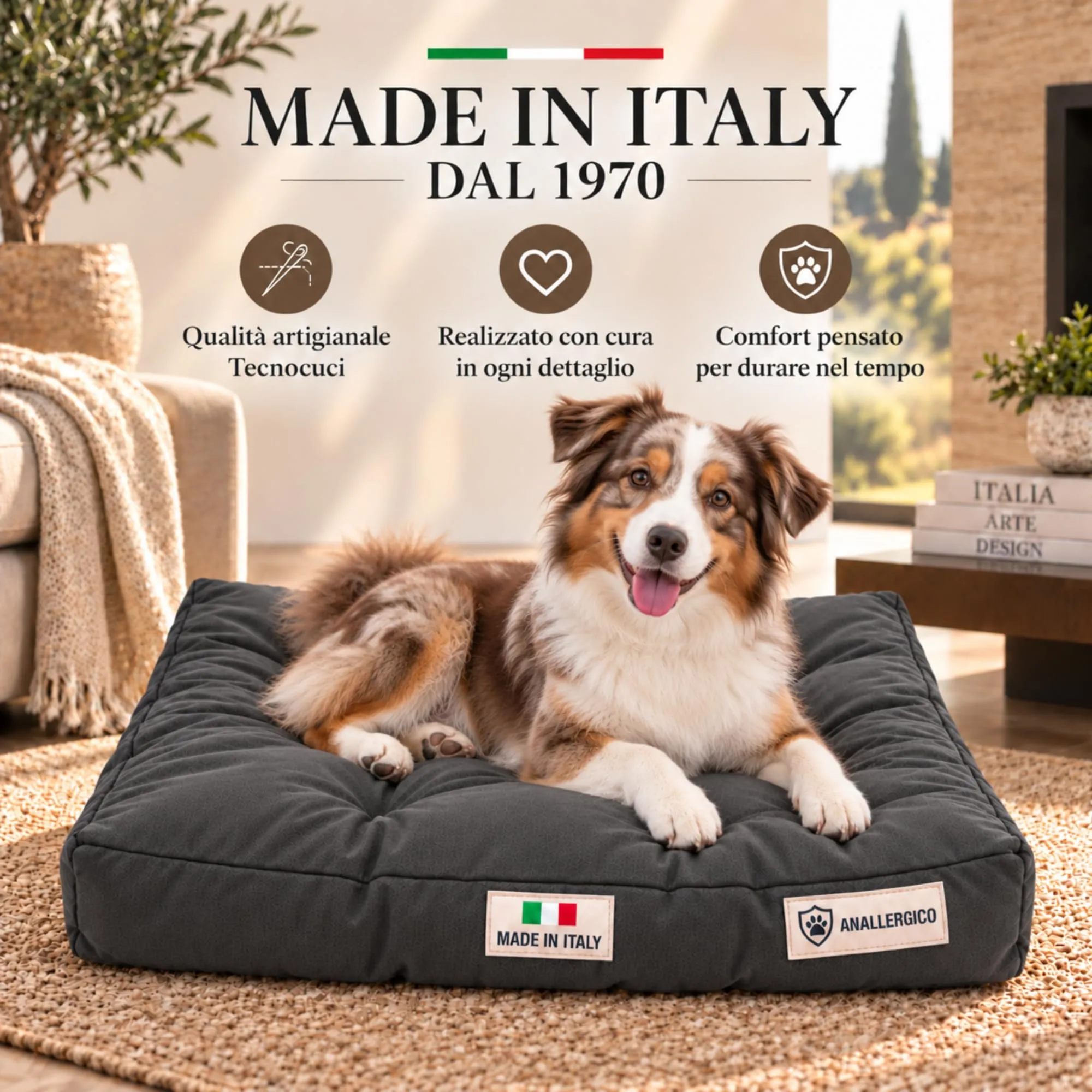 TECNOCUCI Cuccia Cane Lavabile, Realizzata a Mano in Italia, Taglia L - immagine 6